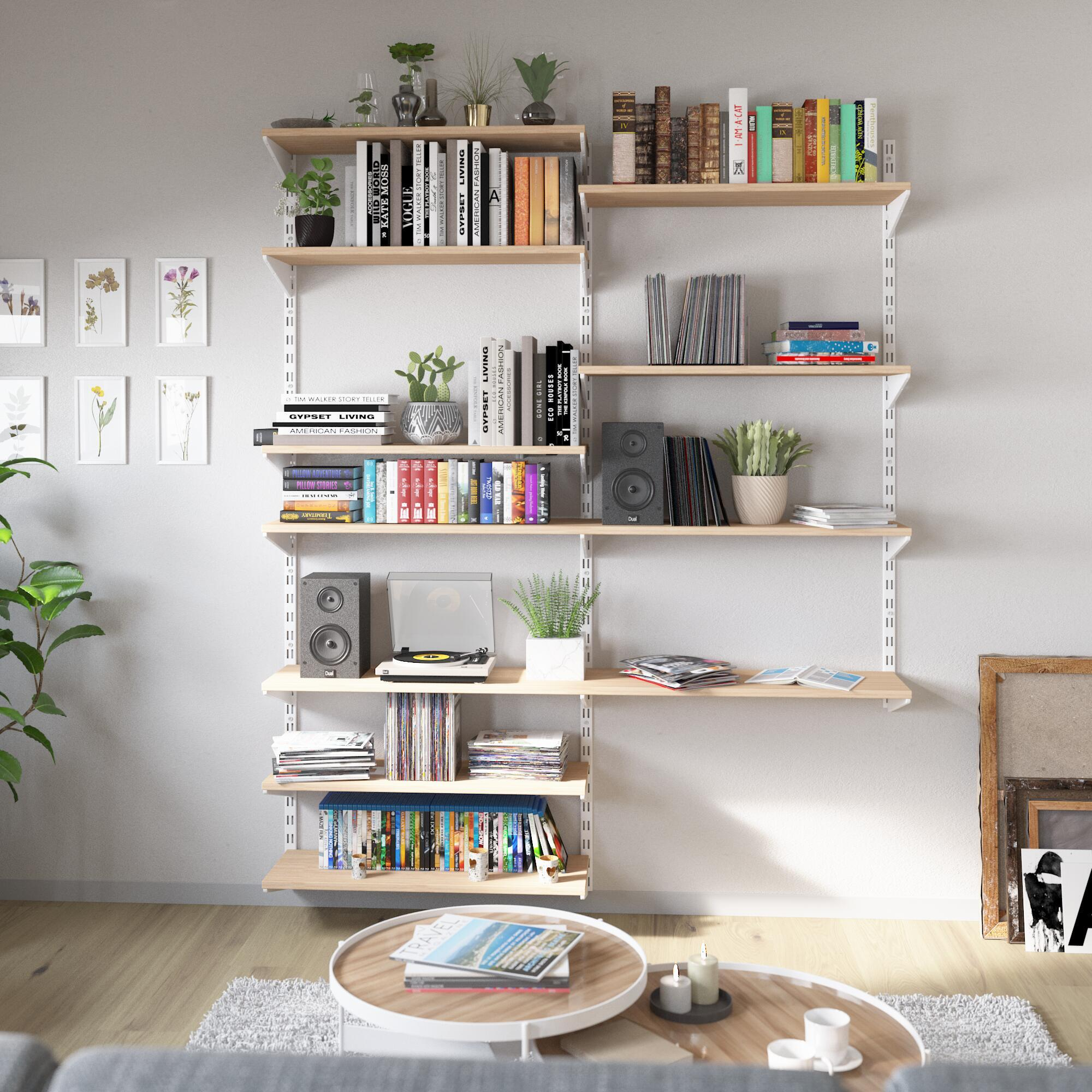 Lote librería doble blanco spaceo sin madera