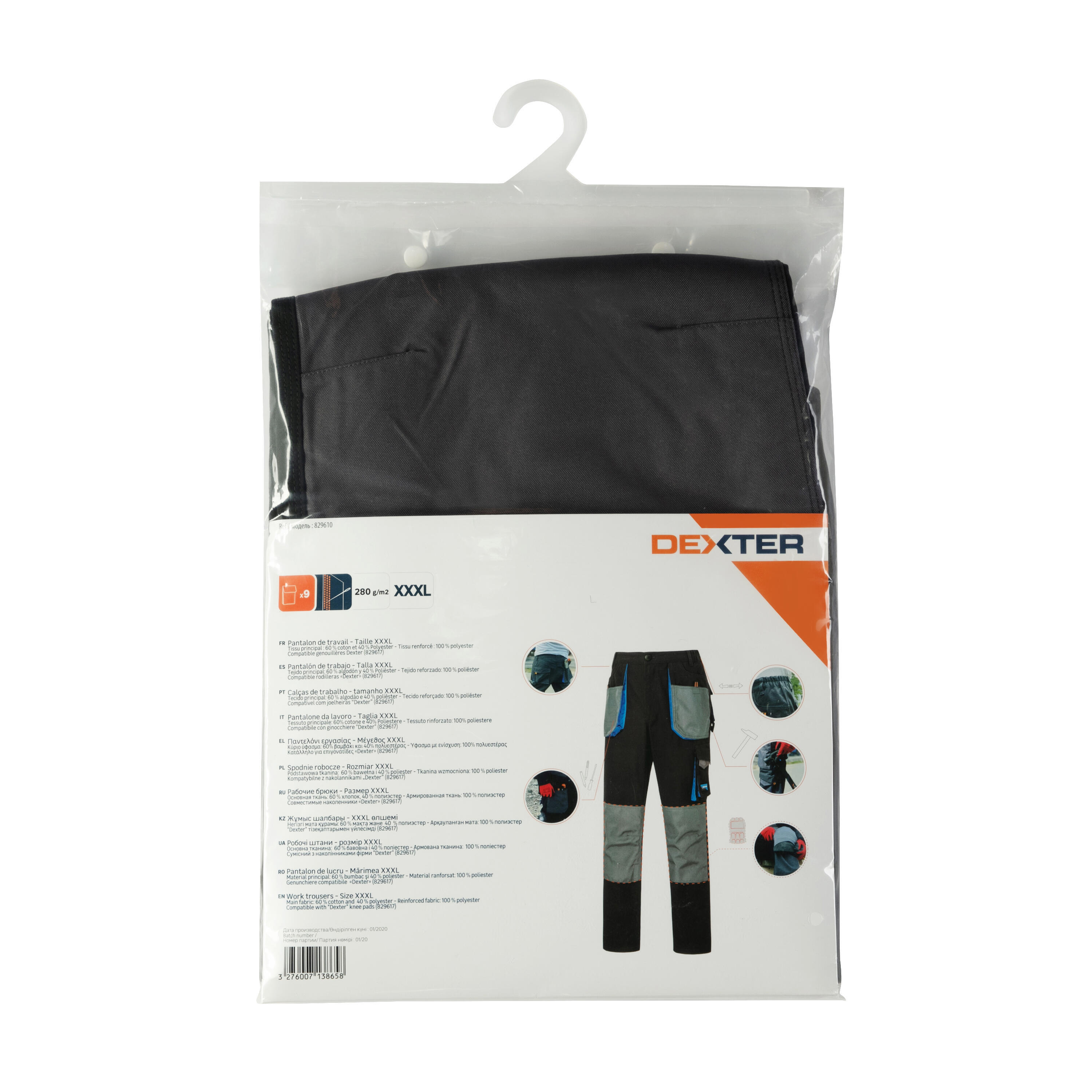 Pantalon de travail DEXTER noir / gris taille 54 - 9