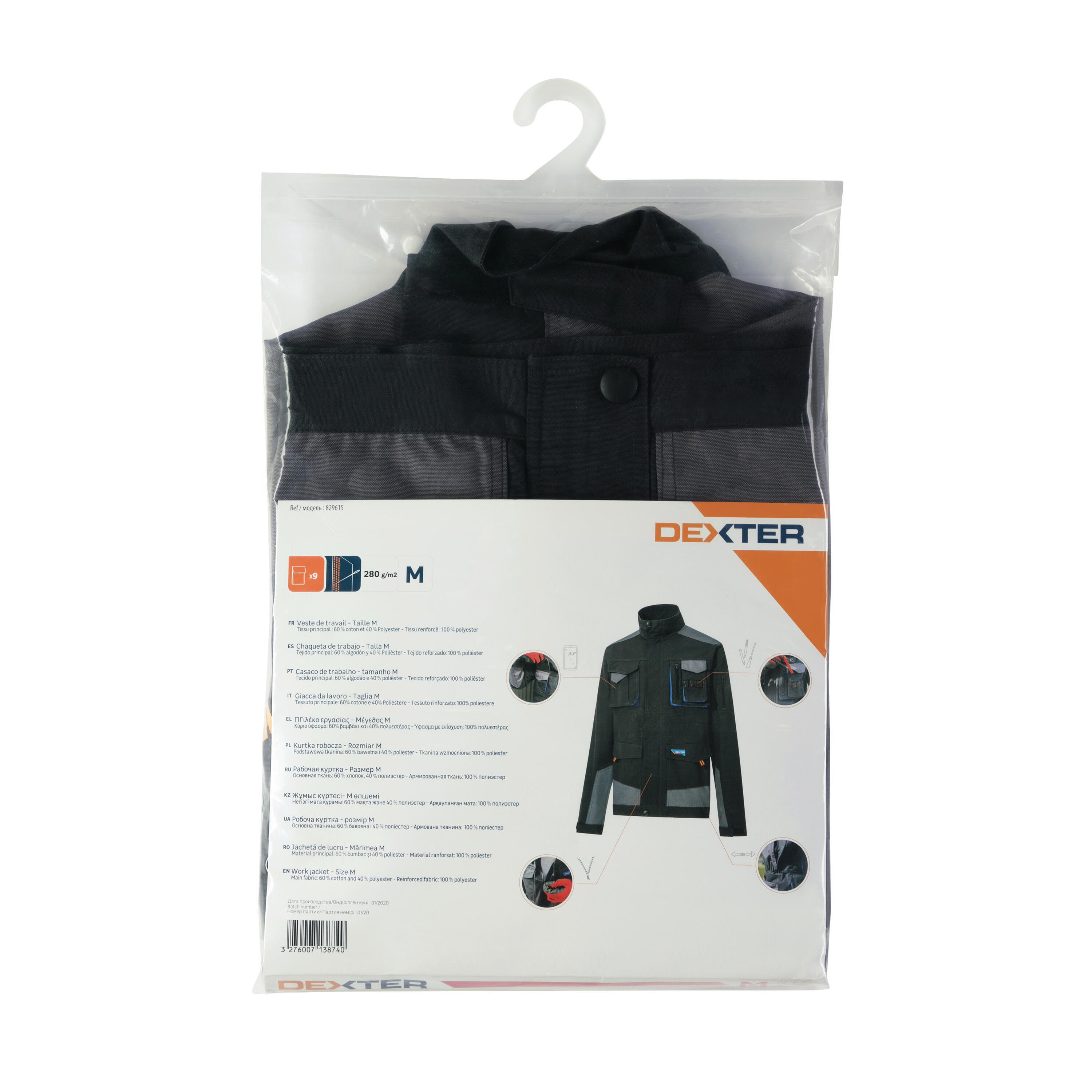 Veste de travail DEXTER noir / gris taille M - 12