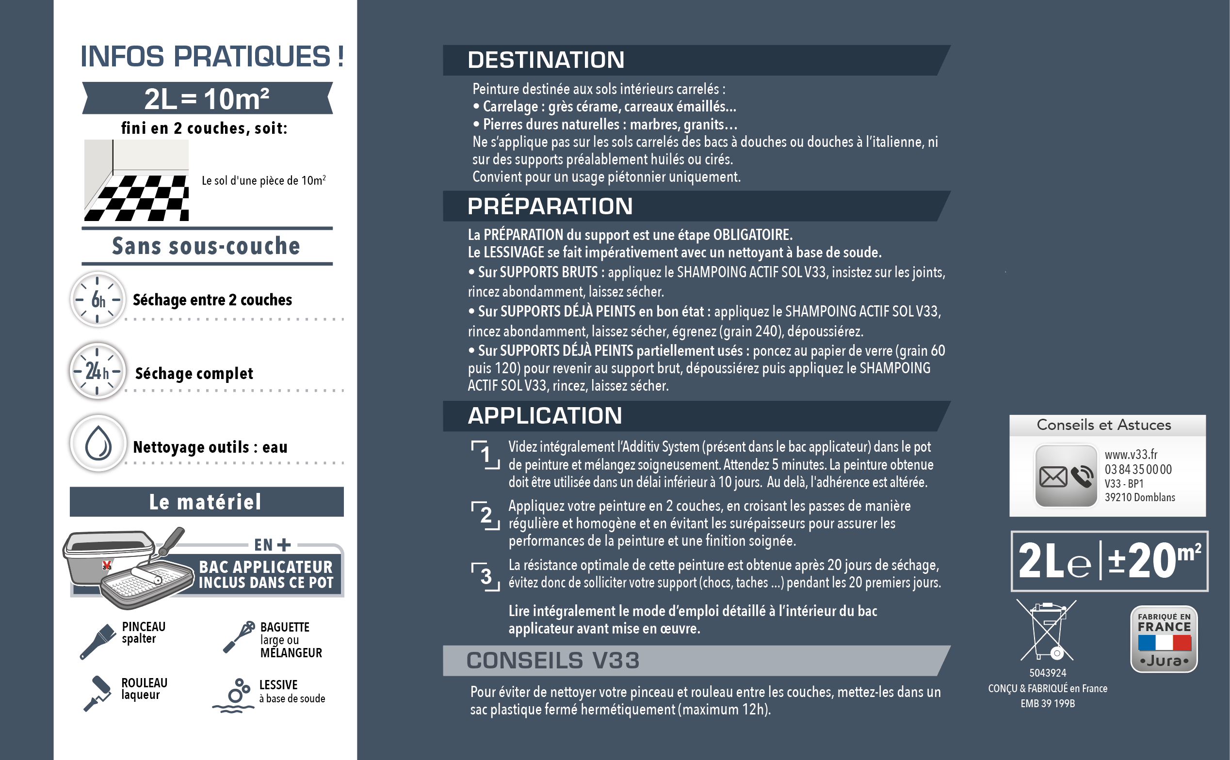 Peinture sol, carrelage Décolab® V33, gris factory satiné, 2 l - 4