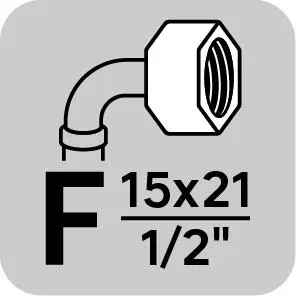 Flexible coudé mâle/femelle 15x21 (1/2