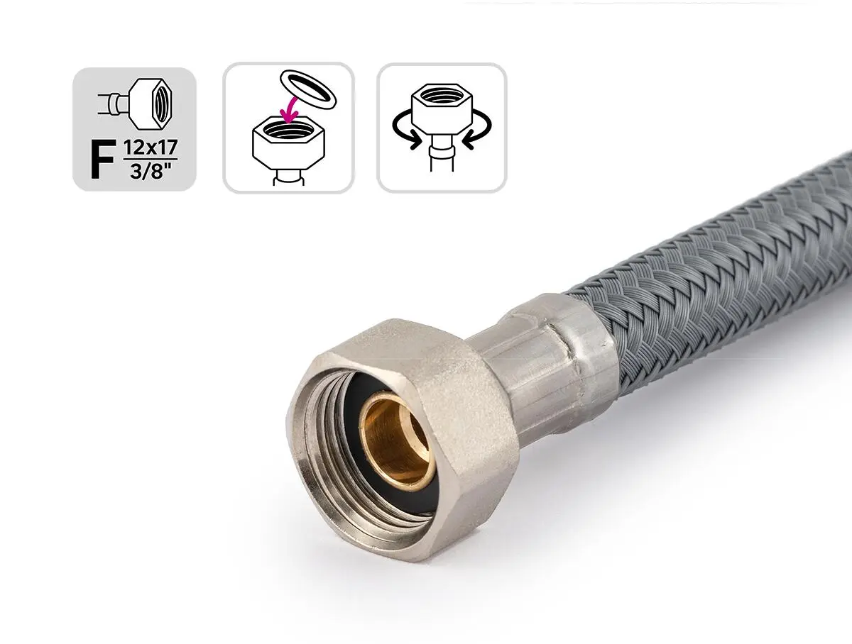 Lot de 2 flexibles femelle/mâle 12x17 10x1 (3/8