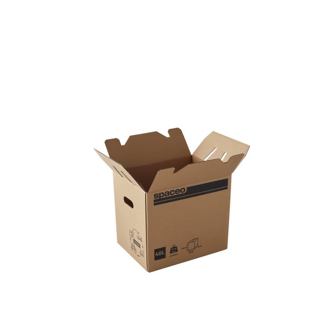 Carton de déménagement 40 l, l.40 cm x H.35 cm x p.30 cm