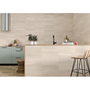 Carrelage mur intérieur effet pierre beige Brit l.25 x L.50 cm STN CERAMICA Leroy Merlin Les bons plans des petits projets avant l'été