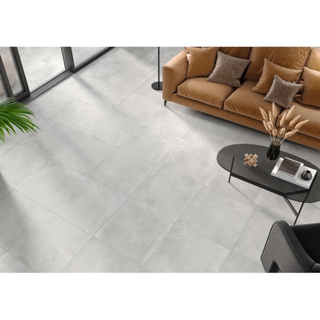 Carrelage sol intérieur/mur intérieur effet béton gris Verve l.60 x L.60 cm