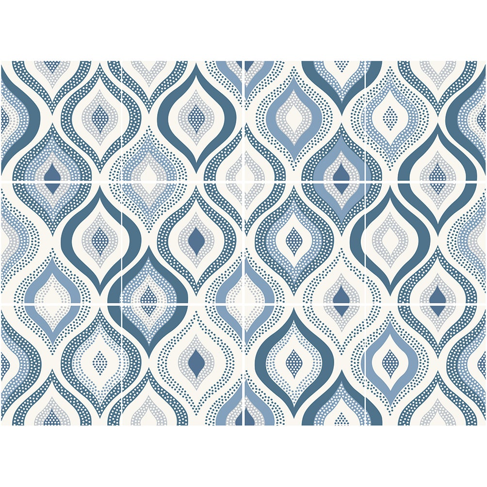 Stickers adhésifs PLAGE Imsora, bleu / blanc x L.0.15 m - 2