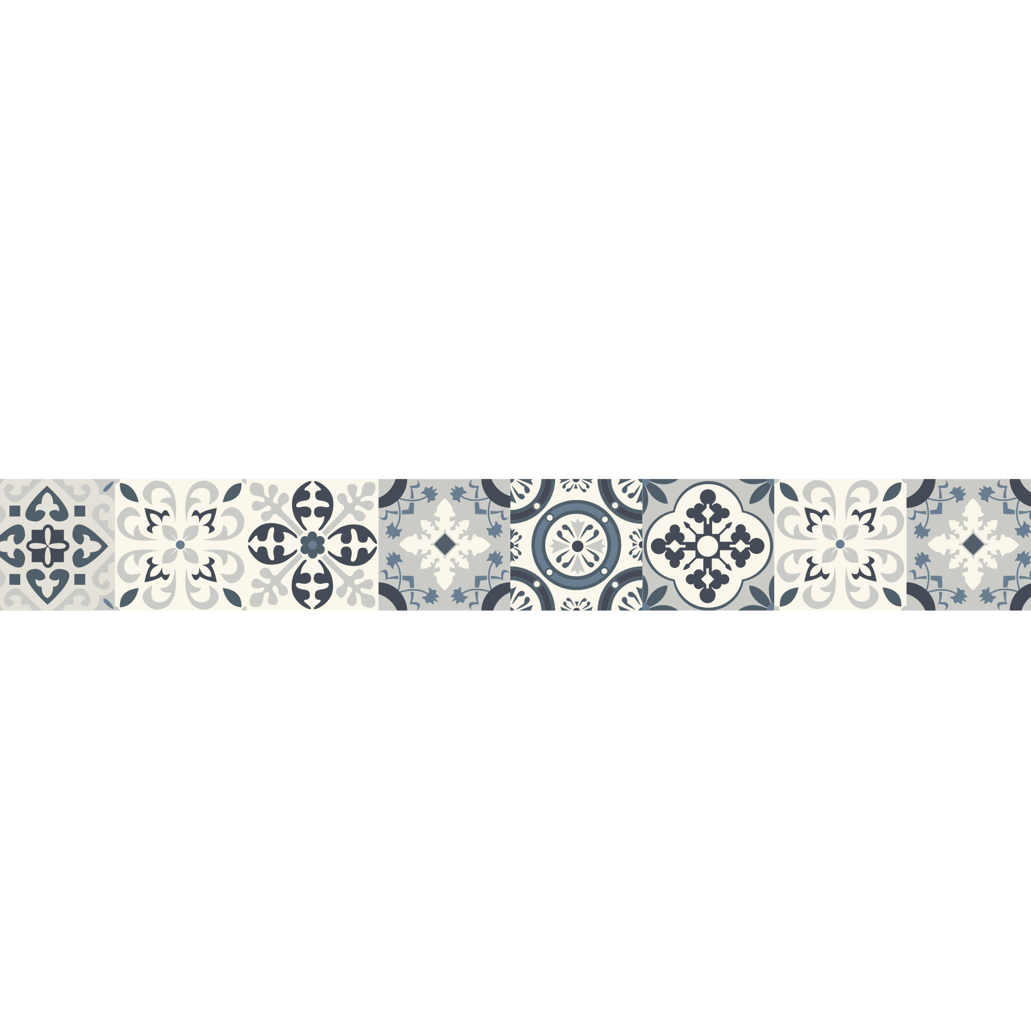 Cenefa adhesiva PVC lavable abstracto Borgatella azul 15 cm x 3 m - 2