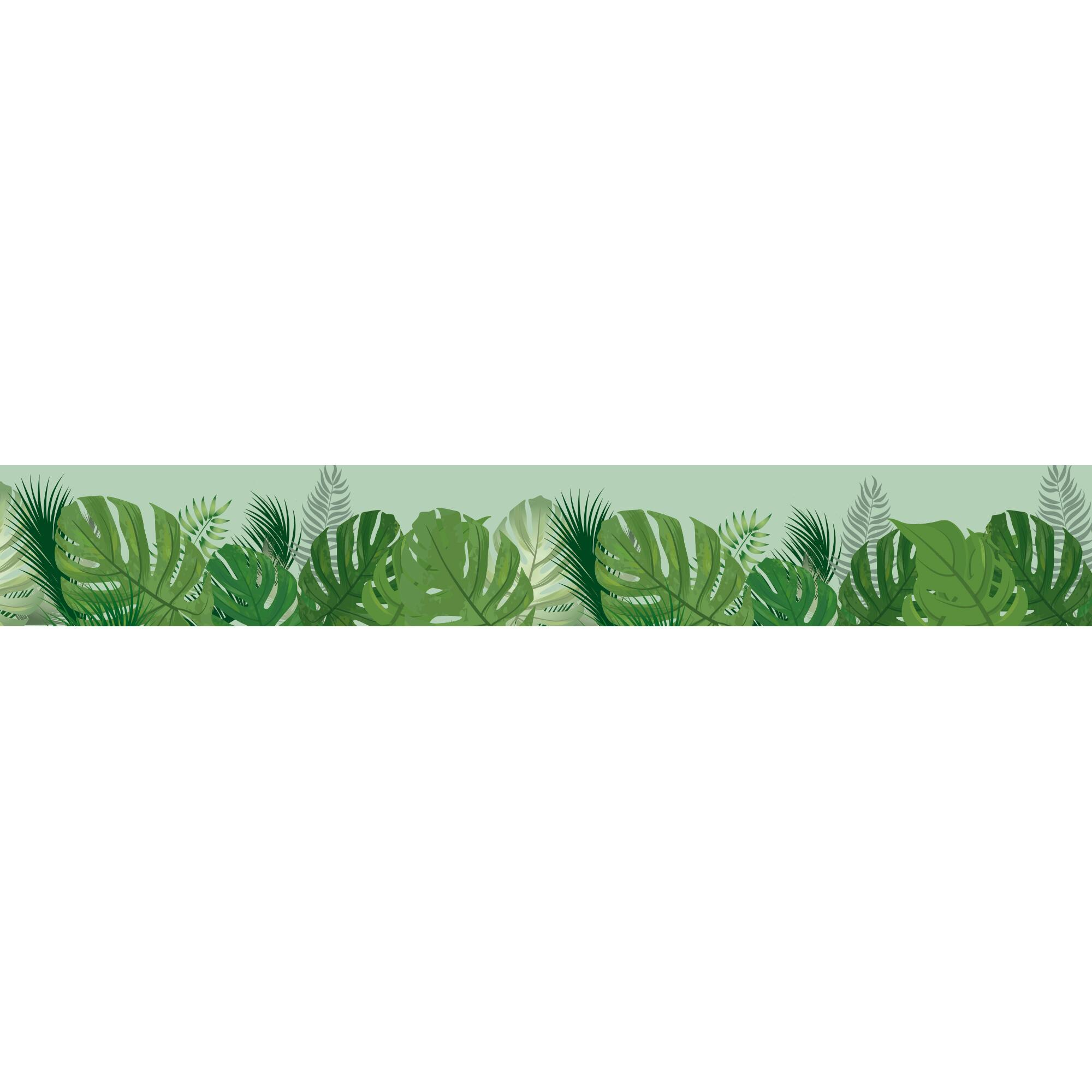Cenefa adhesiva PVC lavable naturaleza Amazonia verde 5 cm x 3 m - 2
