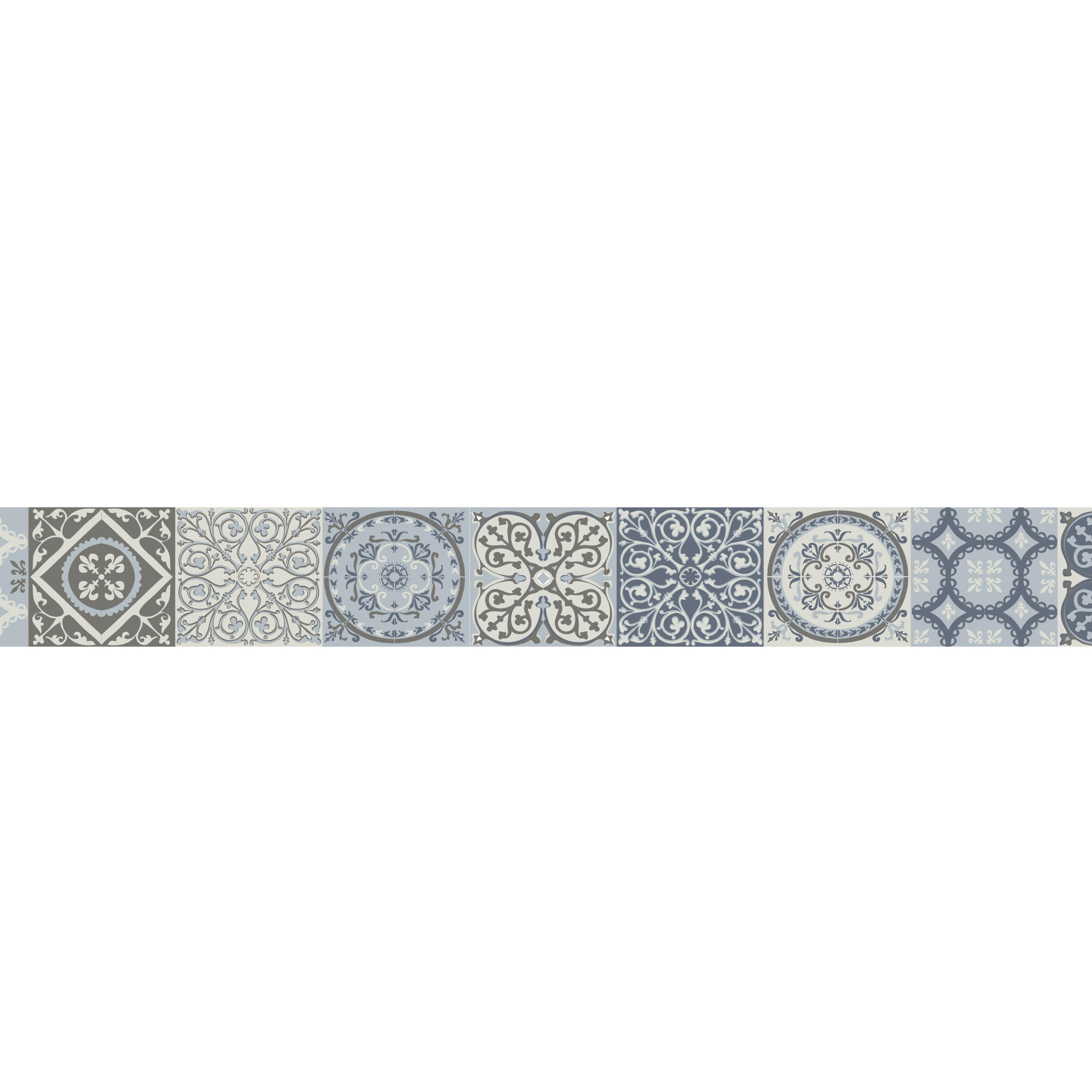 Cenefa adhesiva PVC lavable geométrico Coimbra azul 15 cm x 3 m - 2