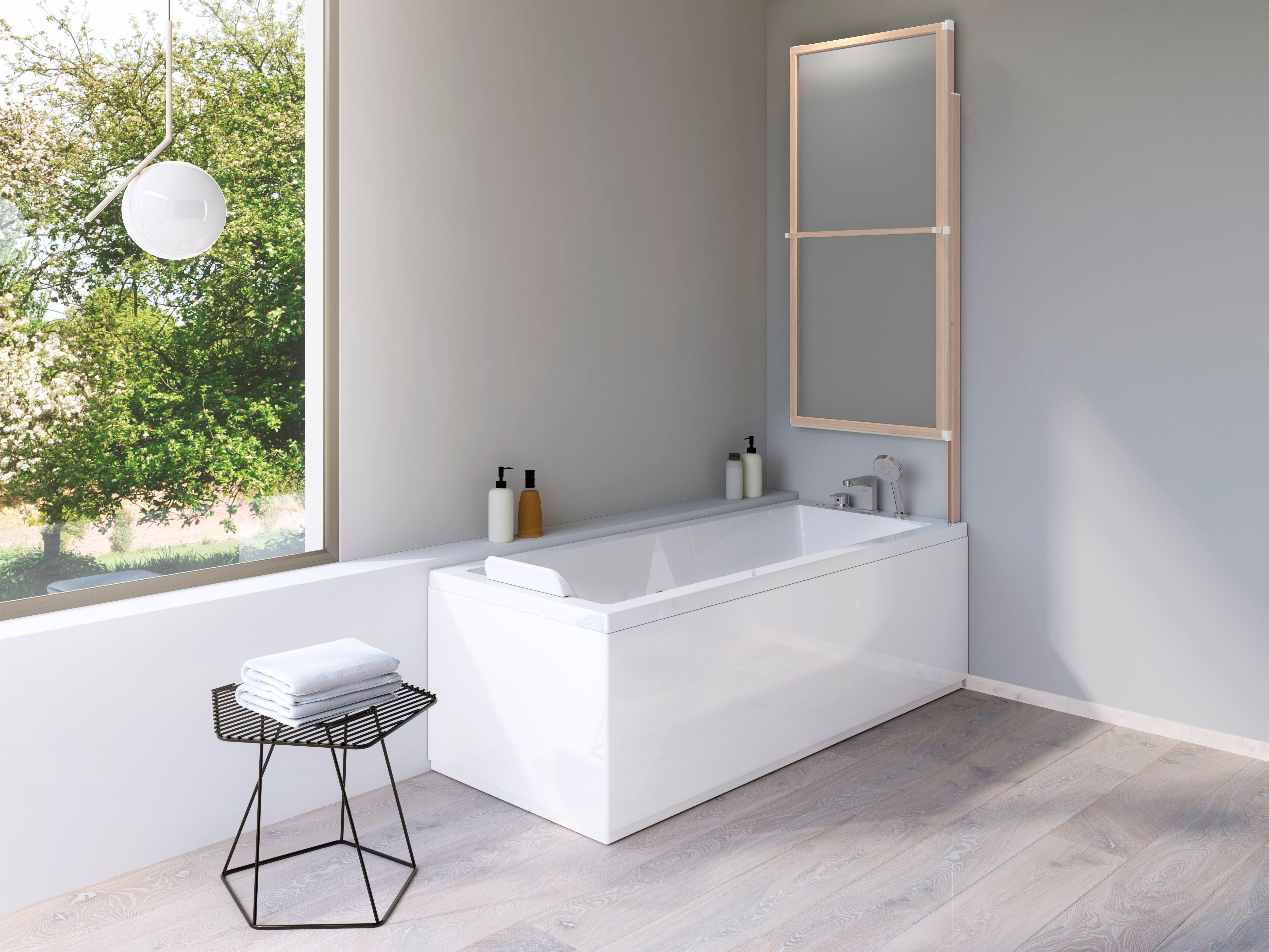 Pare-baignoire 2 volets pivotant relevable transparent H.140 x l.123cm Lift - 5