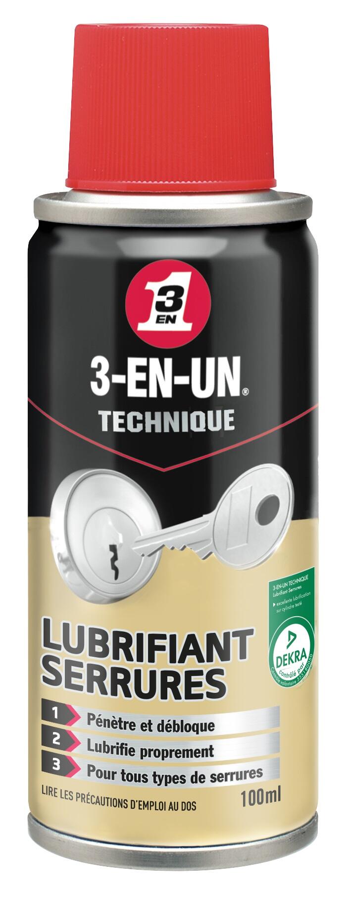 Lubrifiant pour serrure 3-EN-UN TECHNIQUE en aérosol 100 ml - 15
