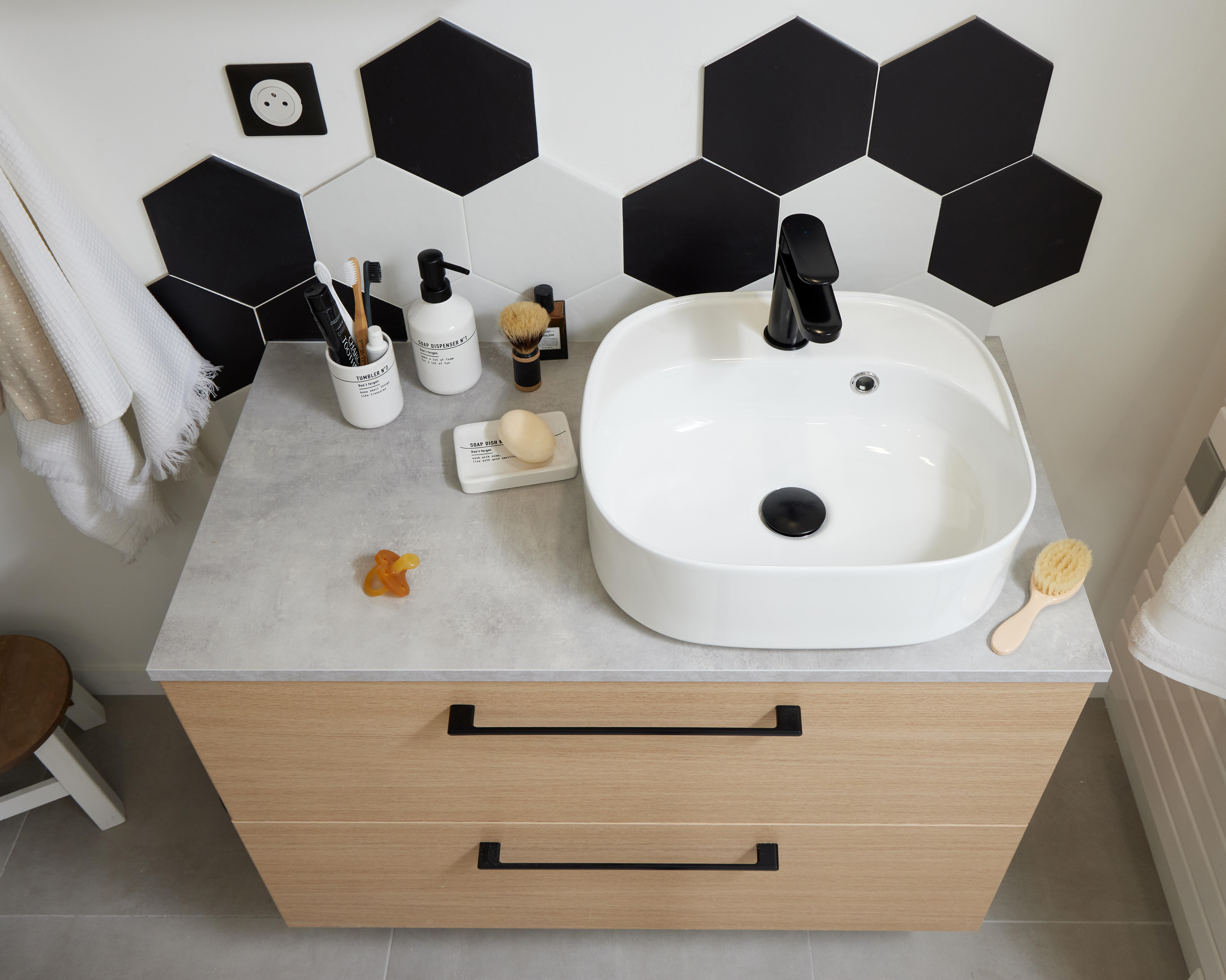 Lavabo da appoggio SENSEA rettangolare in ceramica L 42.9 x H 16 x P 39.7 cm bianco lucido piletta non inclusa - 5