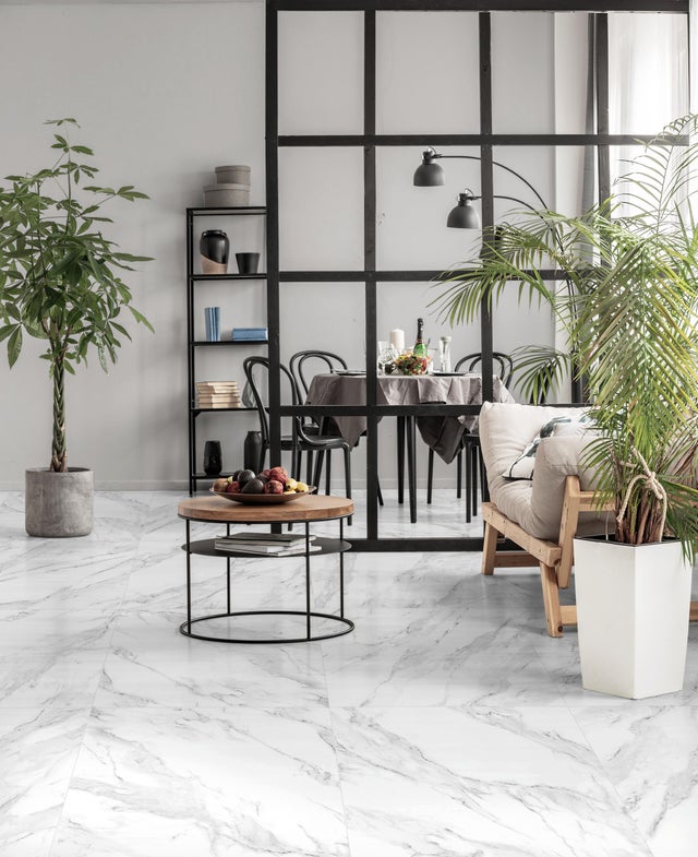 Carrelage sol / mur effet marbre blanc Dolomie l.60.4 x L.60.4 cm FRASSINORO GRE