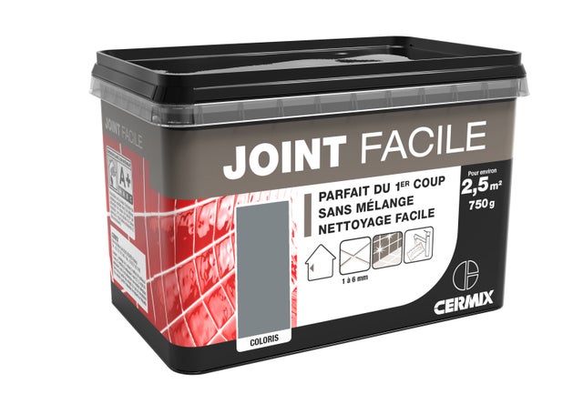 Pâte à joint carrelage CERMIX gris moyen 0.75 kg, 2.5 m² Joint facile