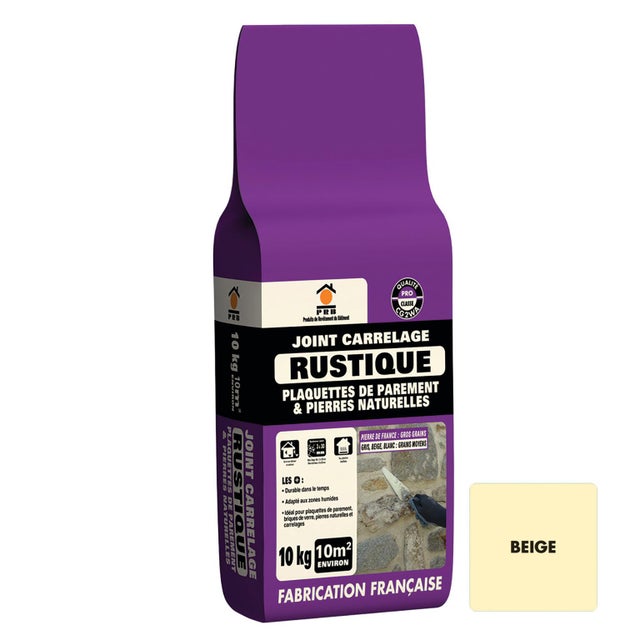 Joint poudre plaquette de parement beige, PRB, 10 kg, 10 m² Rustique