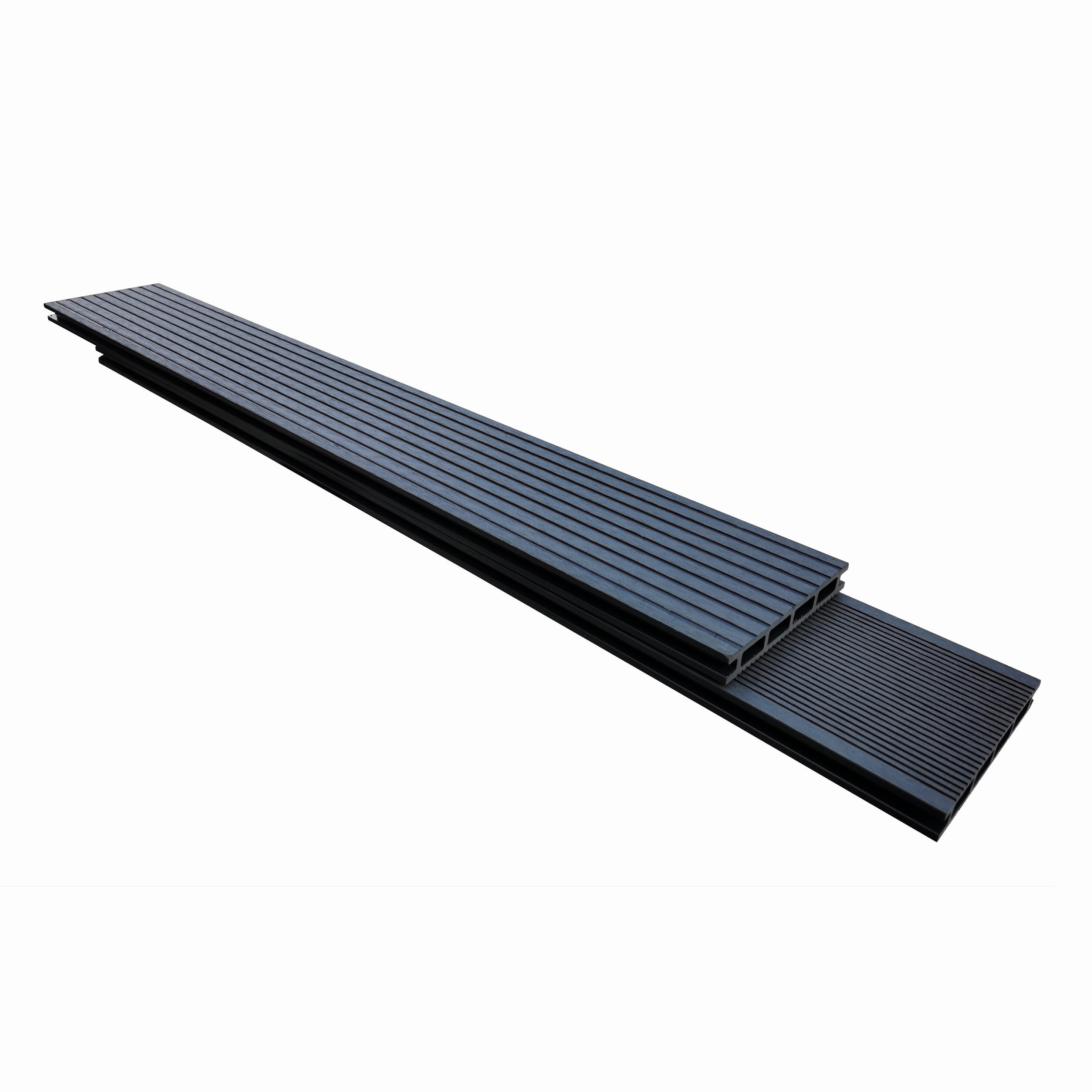 Listone con fissaggio a clip in composito di legno e plastica (wpc) Atlas grigio antracite L 240 x L 14.5 cm x Sp. 21 mm - 12