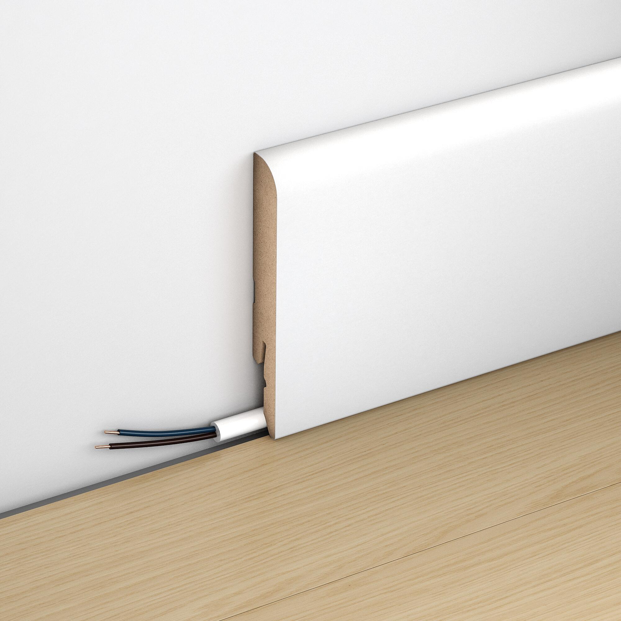 Lot de 5 plinthes mdf, blanc, H. 7.8 x L. 2.4 m, Ep.12 mm ARTENS - 4