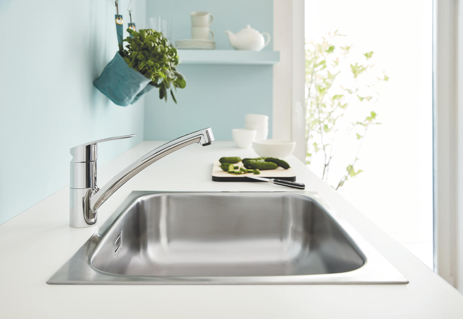 Mitigeur de cuisine chrome, bec bas, GROHE, Start Clova bas - QuickFix - 3