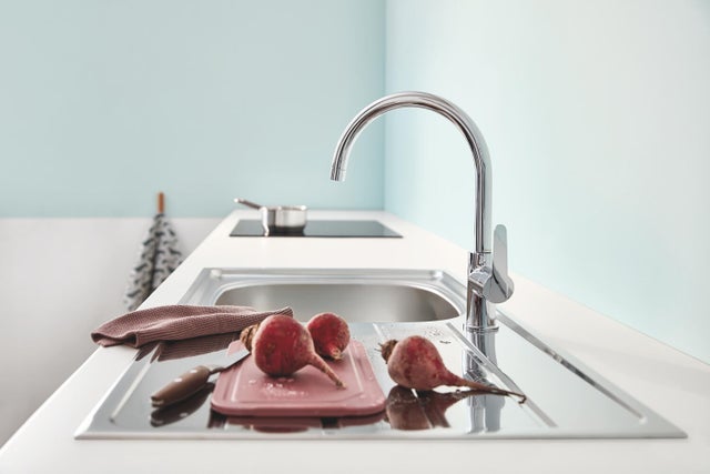Mitigeur de cuisine chrome, GROHE, Start Clova bec haut - QuickFix