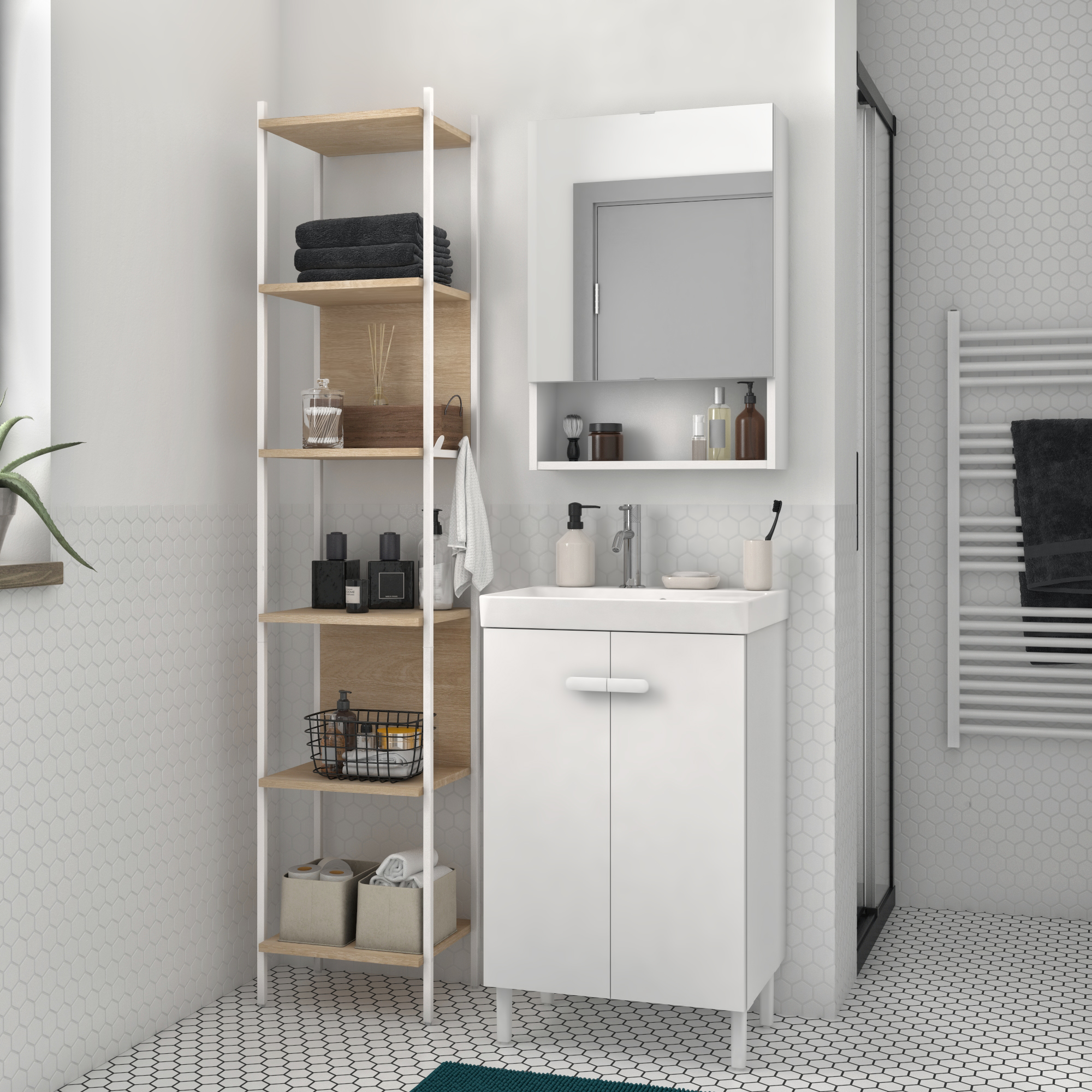 Szafka lustrzana bez oświetlenia Easy 50 x 70 Sensea - 4
