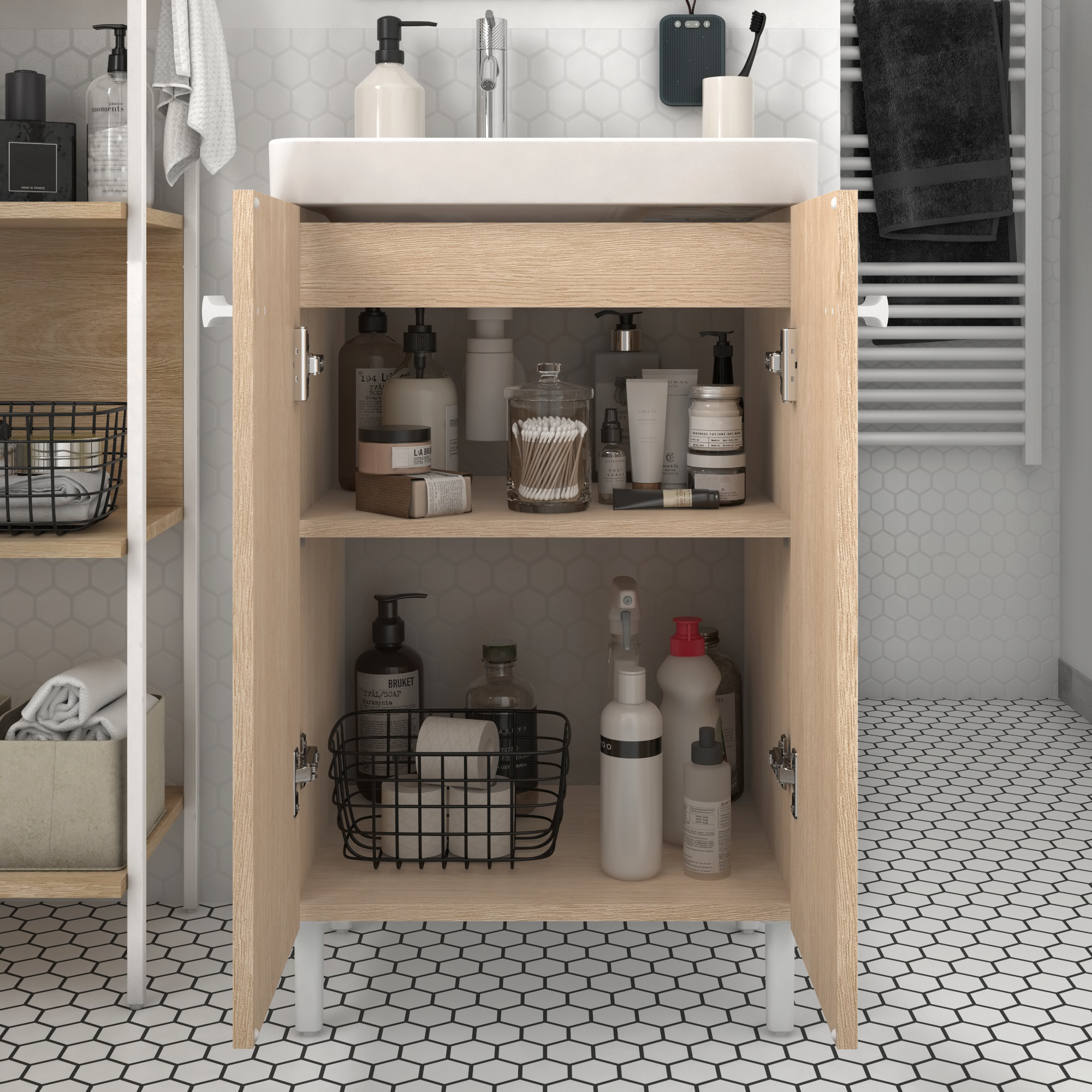Lavabo a incasso rettangolare vasca centrale Easy L 51.4 x H 6 x P 42.4 cm in ceramica bianco lucido - 15