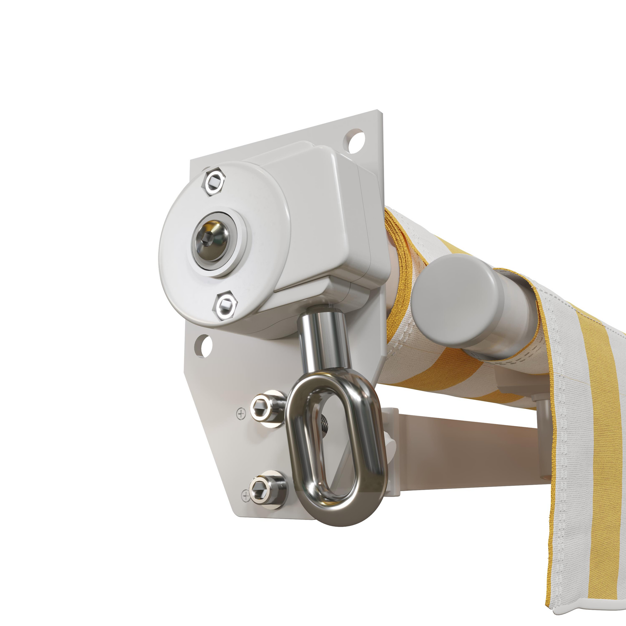 Store banne manuel 2.95 x 2 m 1er prix blanc, toile polyester jaune - 4