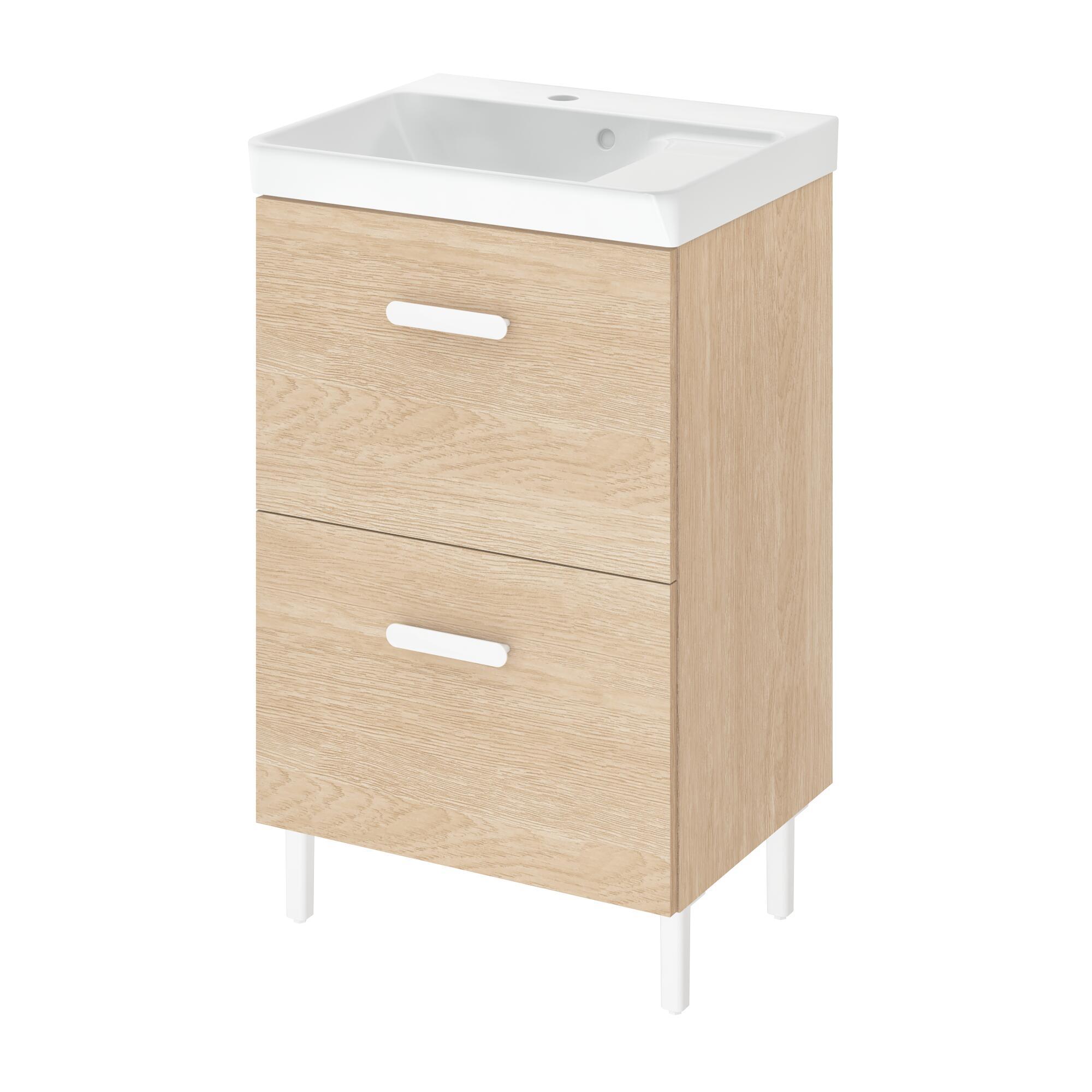 Lavabo a incasso rettangolare vasca centrale Easy L 51.4 x H 6 x P 42.4 cm in ceramica bianco lucido - 10