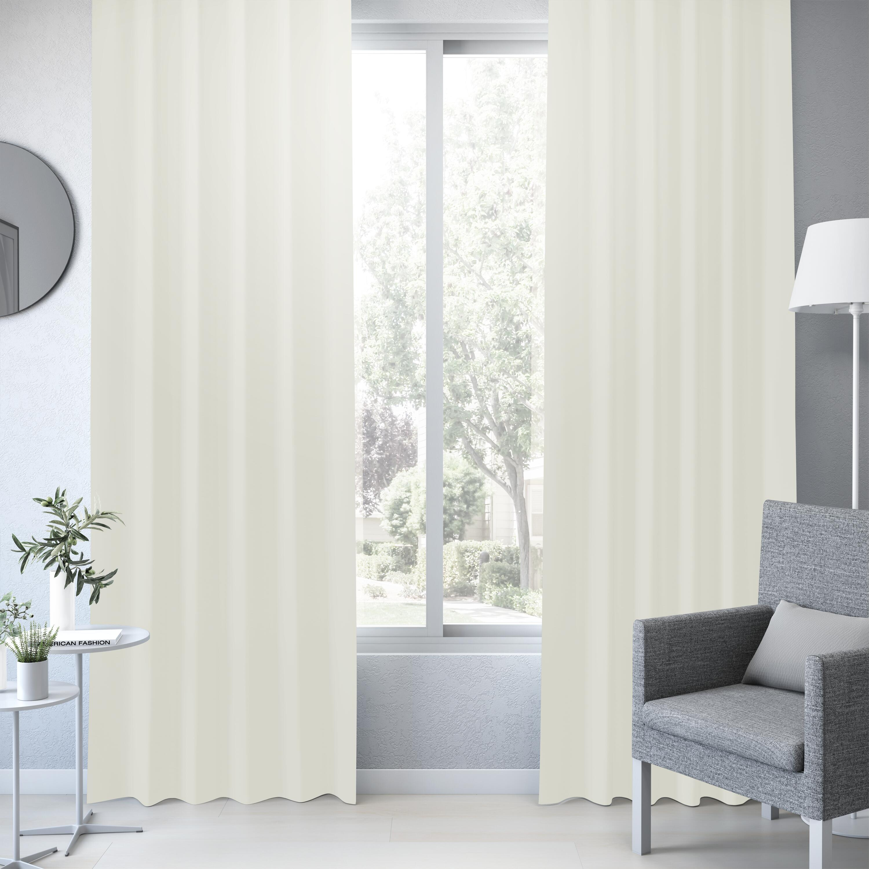 Tenda Sancarlos Calm 140x270 Cm Crema - Tessuto Etamino Con Occhielli Metallici