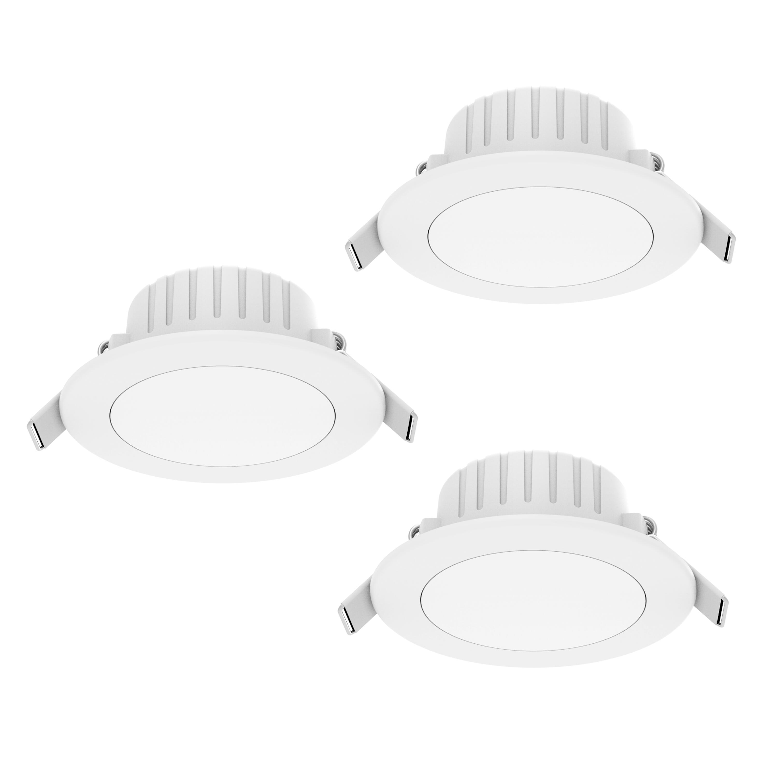 Kit 3 spots à encastrer fixe Flat led intégrée D8.5, 4000K INSPIRE rond blanc - 5