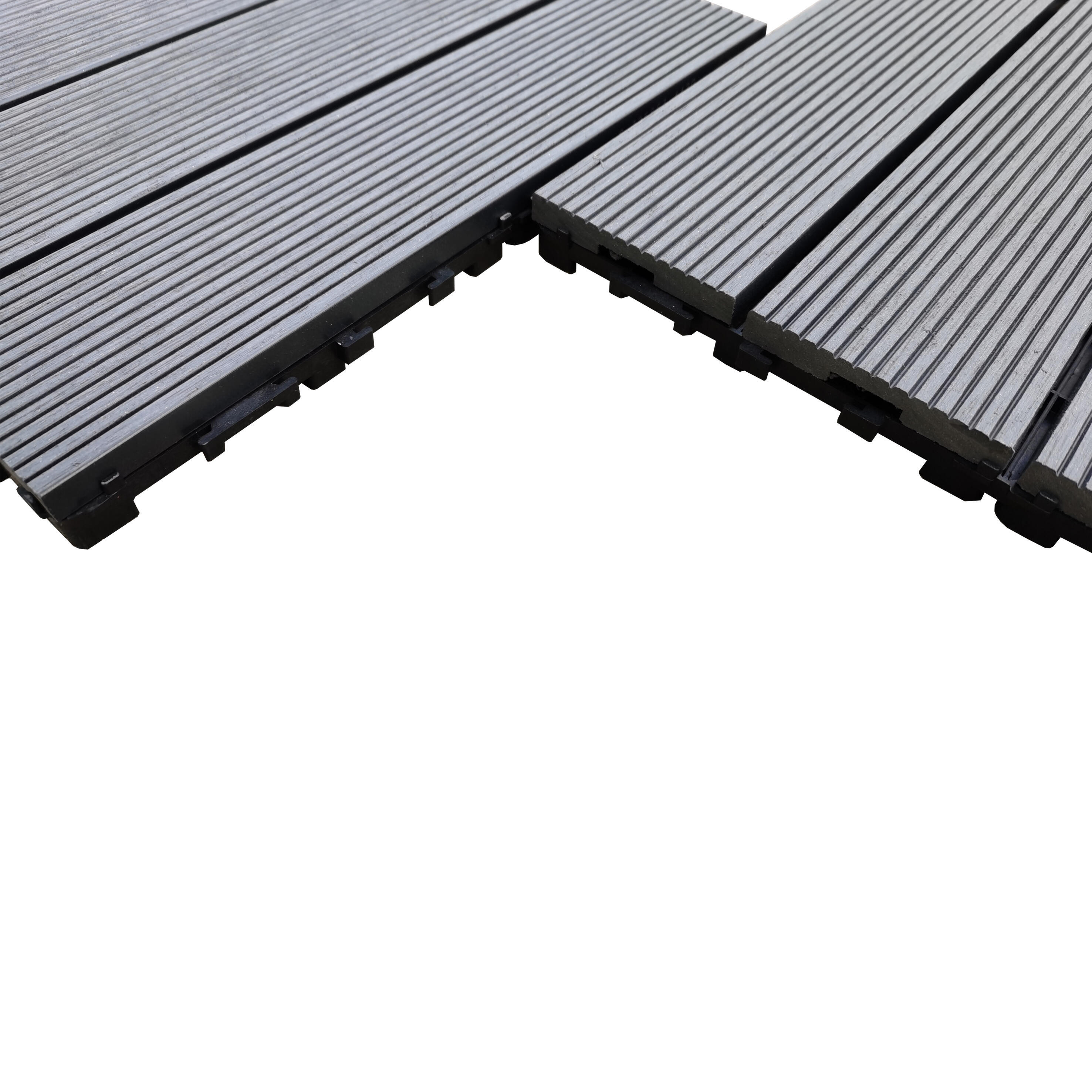 Dalle clipsable composite résine et bois Renala, gris, L.30 x l.30 cm x Ep.23 mm - 6
