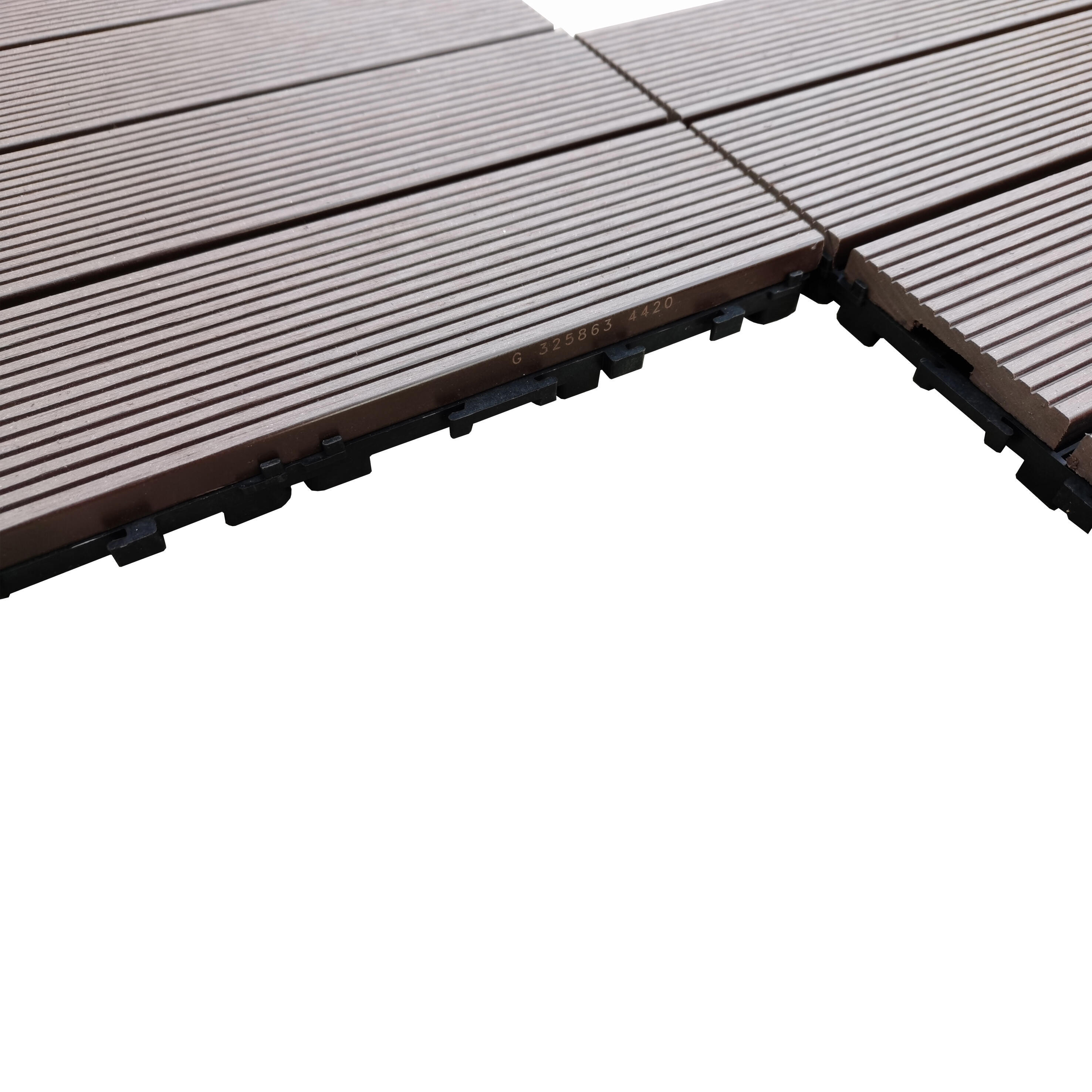 Dalle clipsable composite résine et bois Renala, marron, L.30 x l.30 x Ep.23 mm - 7