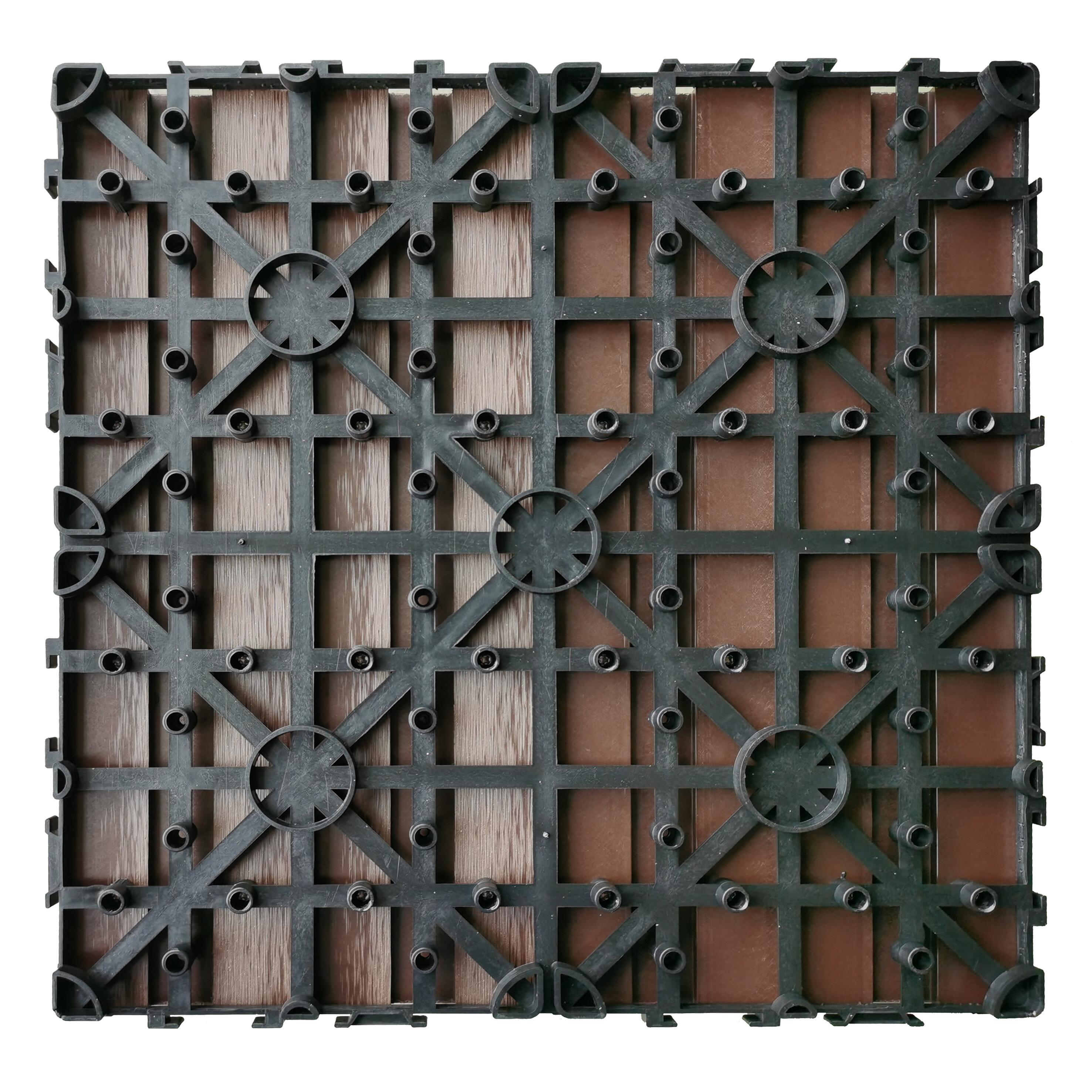 Dalle clipsable composite résine et bois Renala, marron, L.30 x l.30 x Ep.23 mm - 3