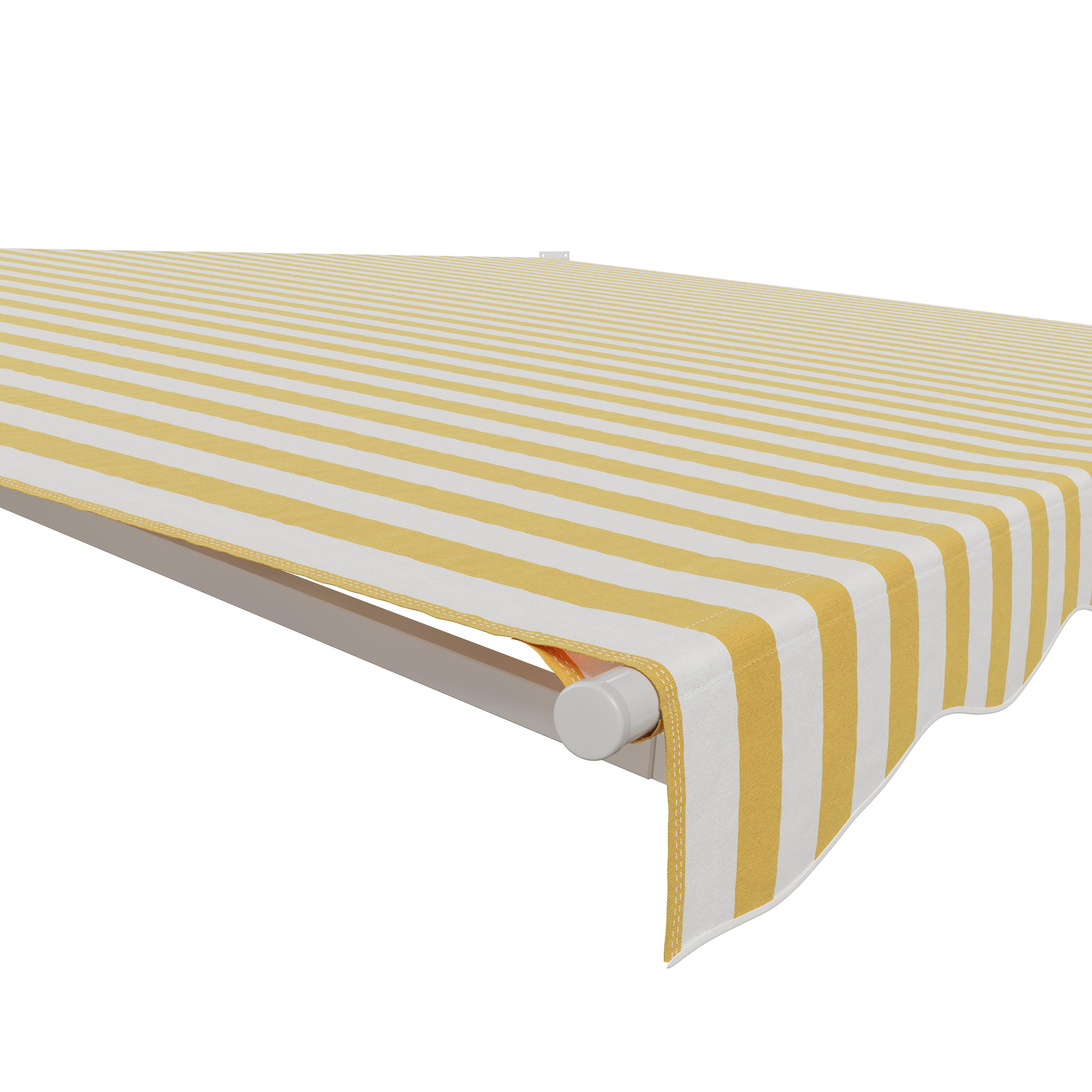 Store banne manuel 2.5 x 2 m 1er prix blanc, toile polyester jaune - 6