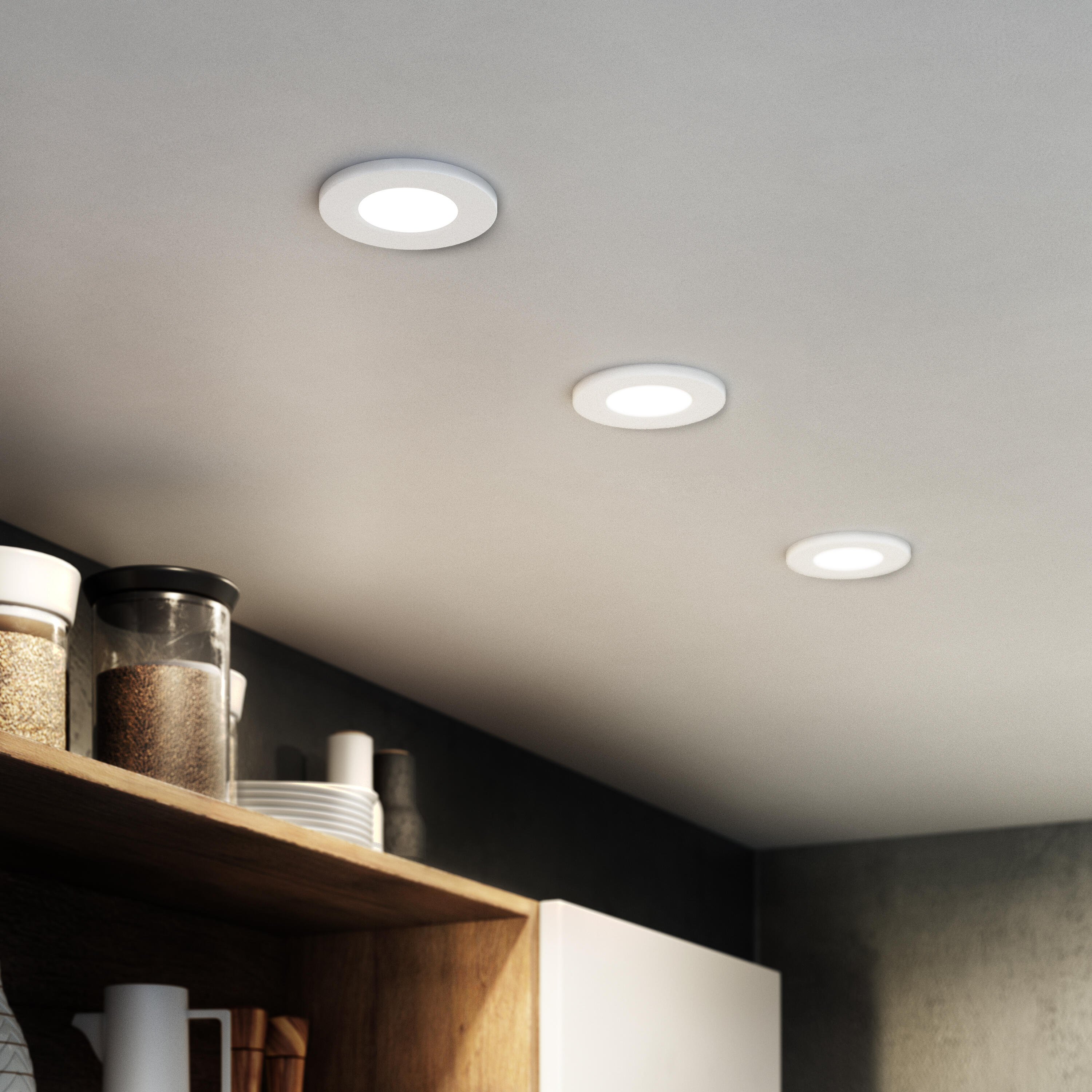 3 spots LED encastrés salle de bain IP44 Bazao, blanc neutre, blanc Inspire - 6
