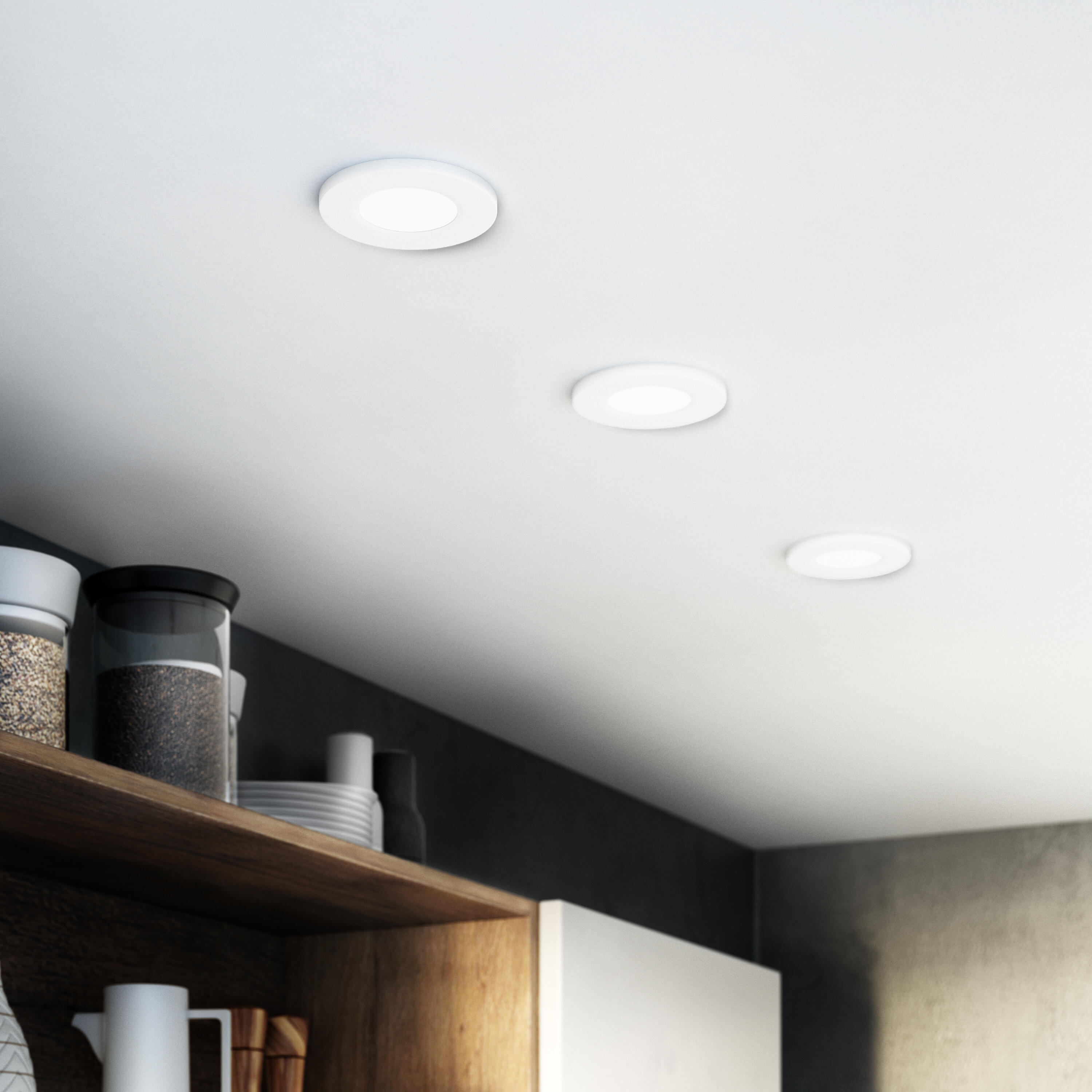3 spots LED encastrés salle de bain IP44 Bazao, blanc neutre, blanc Inspire - 5