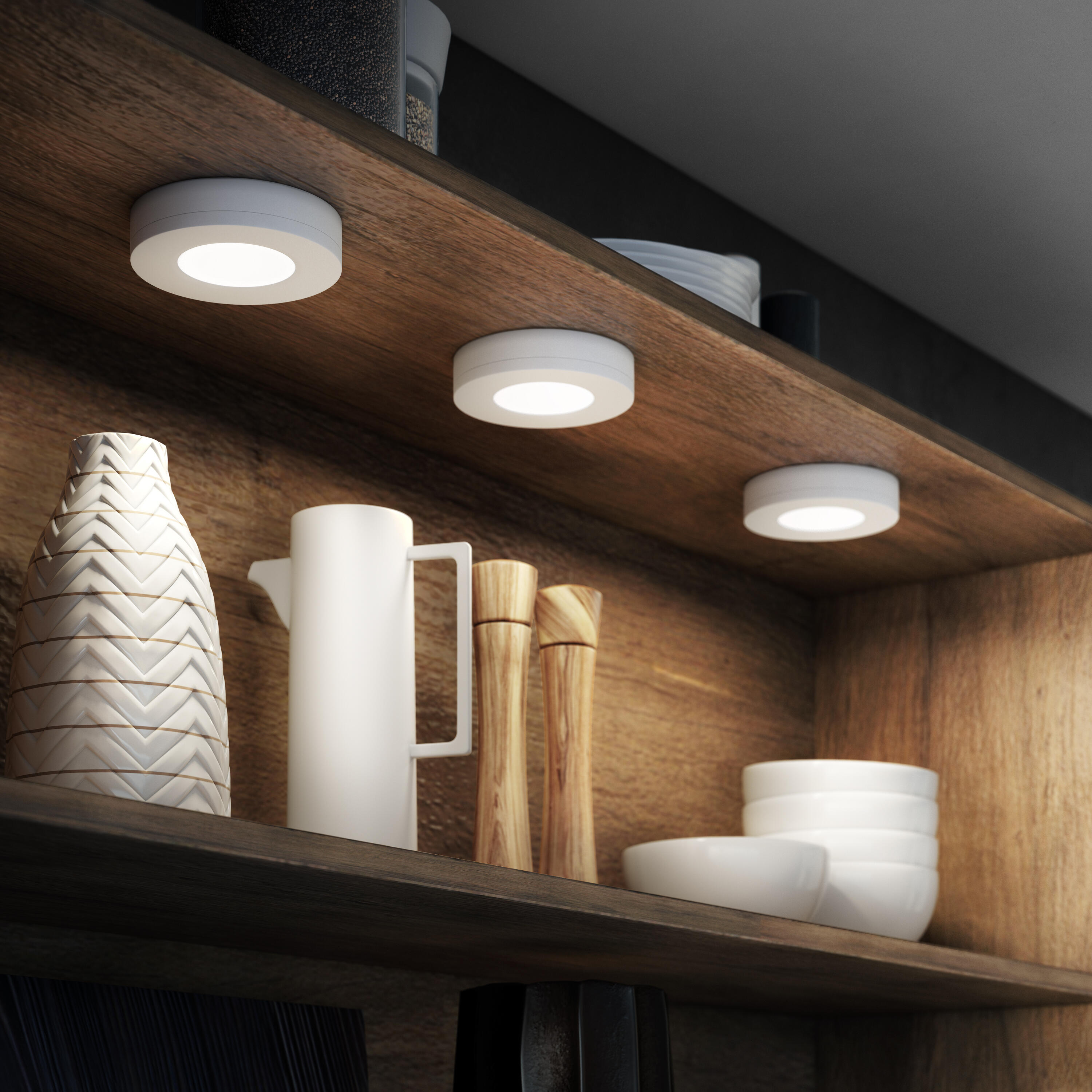 3 spots LED encastrés salle de bain IP44 Bazao, blanc neutre, blanc Inspire - 3