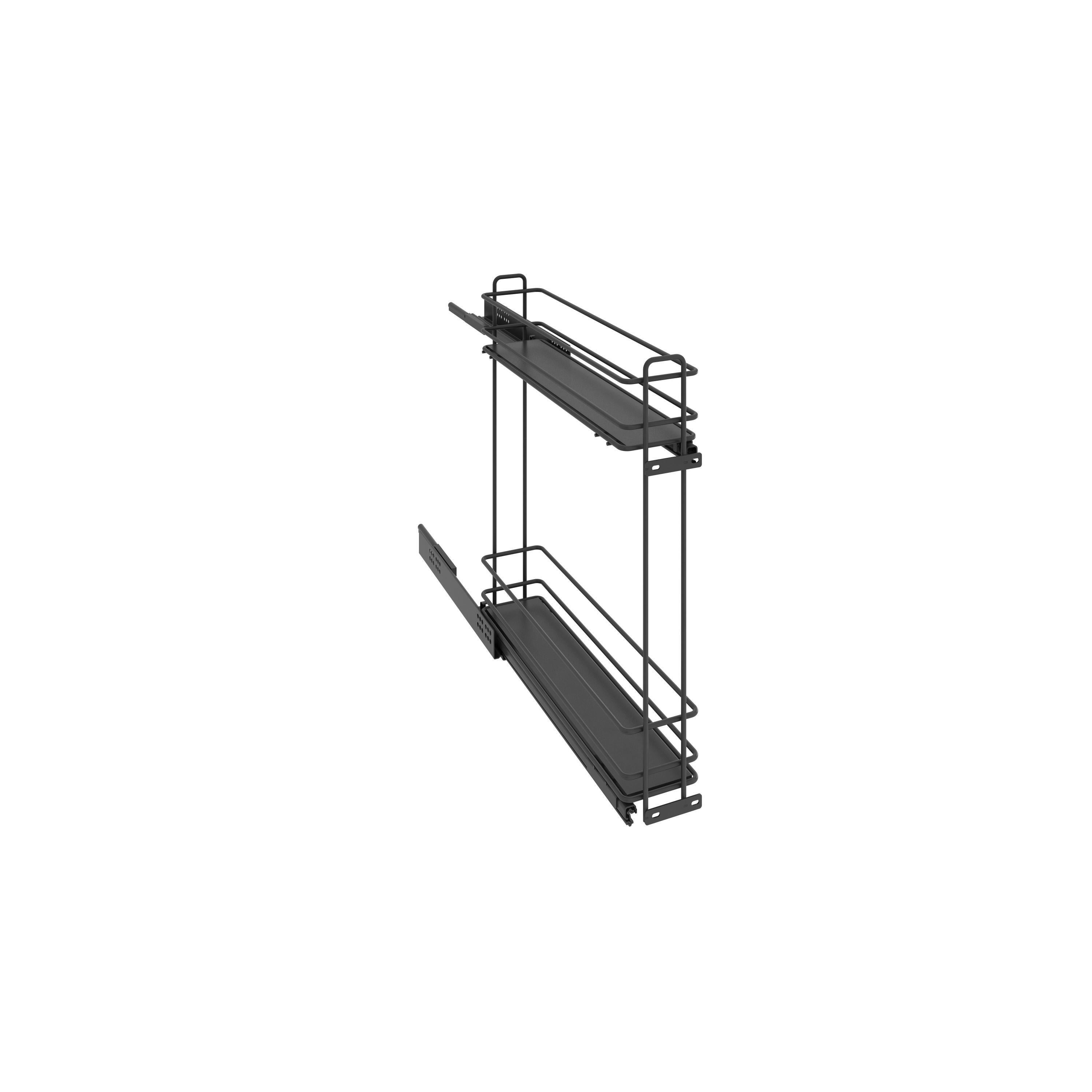 Cesto portaoggetti per mobile basso estraibile da avvitare in acciaio antracite L 11.8 x H 51 x P 46.5 cm - 9