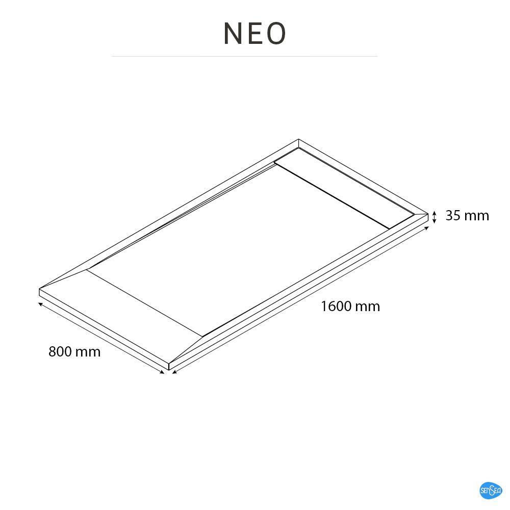 Receveur de douche résine blanc L.160 x l.80 Neo - 6
