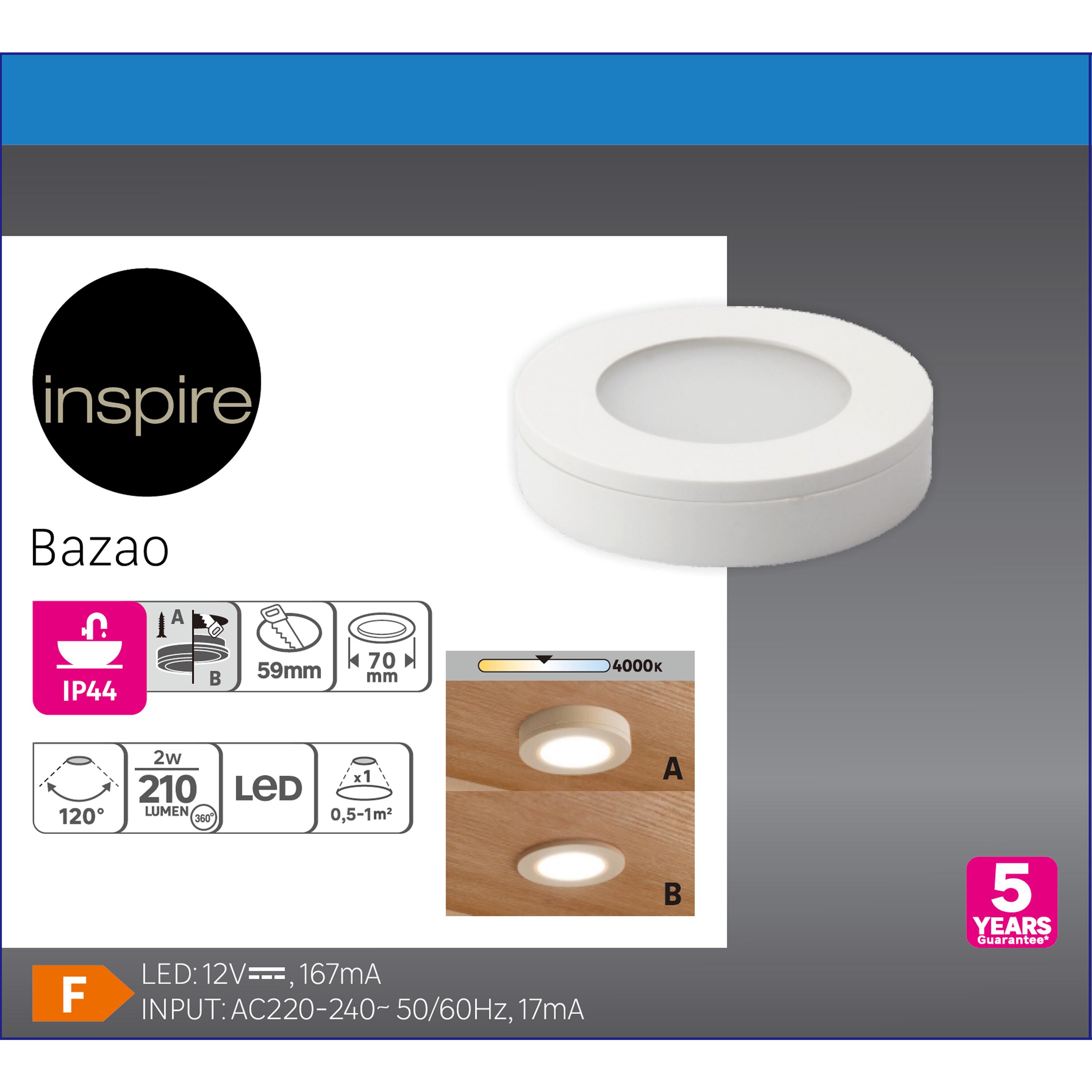 Spot LED encastré salle de bain IP44 Bazao, blanc neutre, blanc Inspire - 8