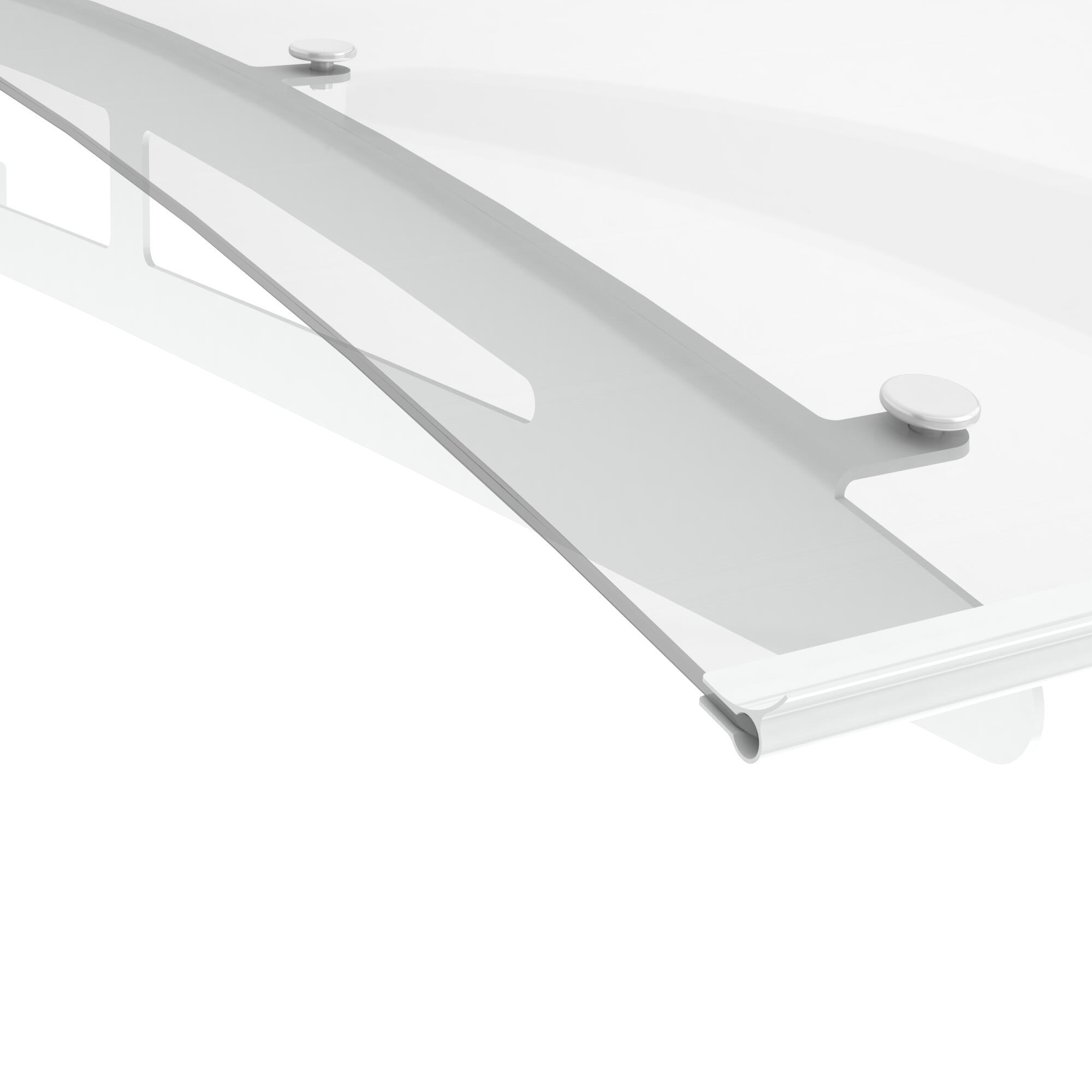 Auvent de porte d'entrée alu blanc Neva, l.150 x H.16.5 x P.90 cm - 6