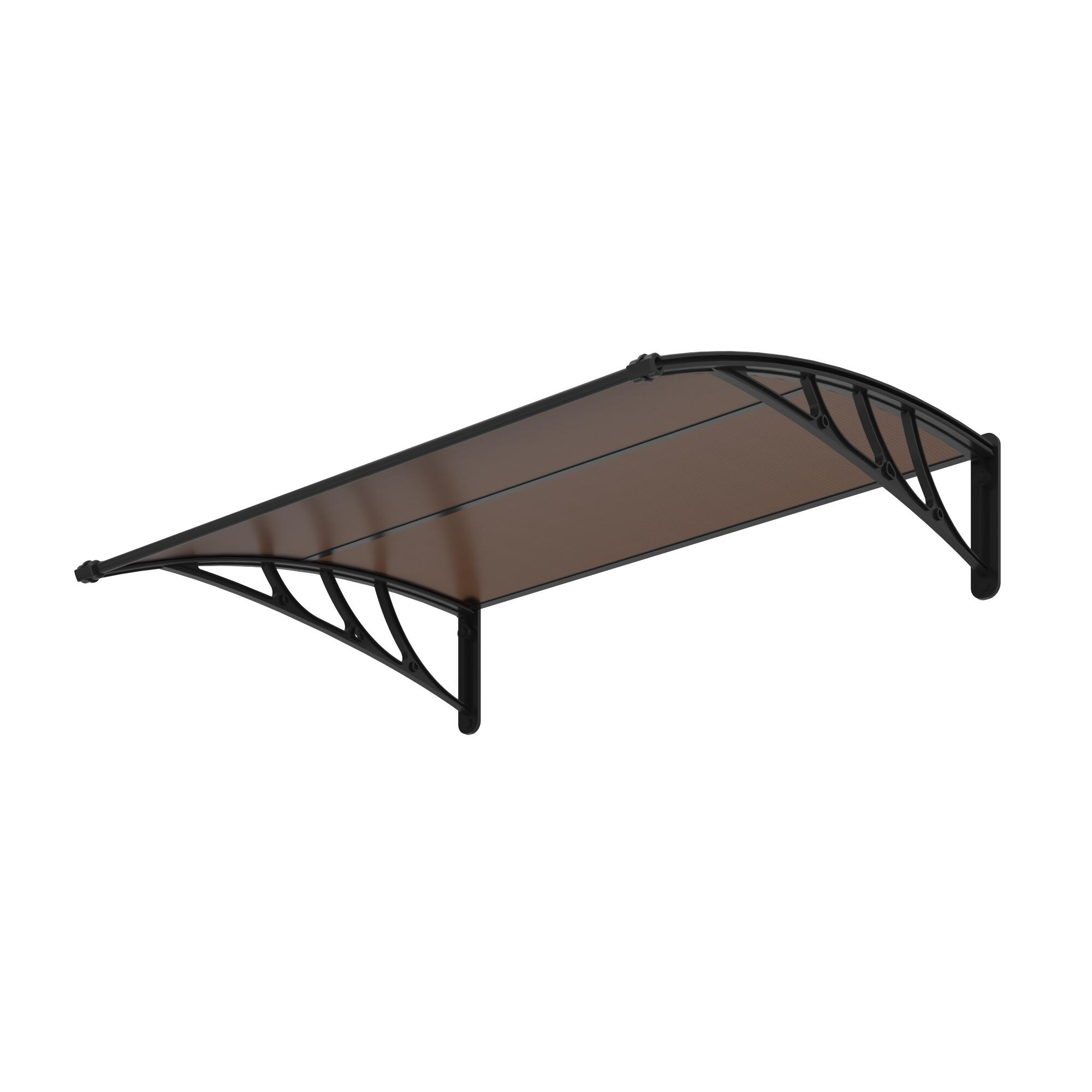 Auvent de porte d'entrée résine noir Kano, l.120 x H.28.5x P.100 cm - 2