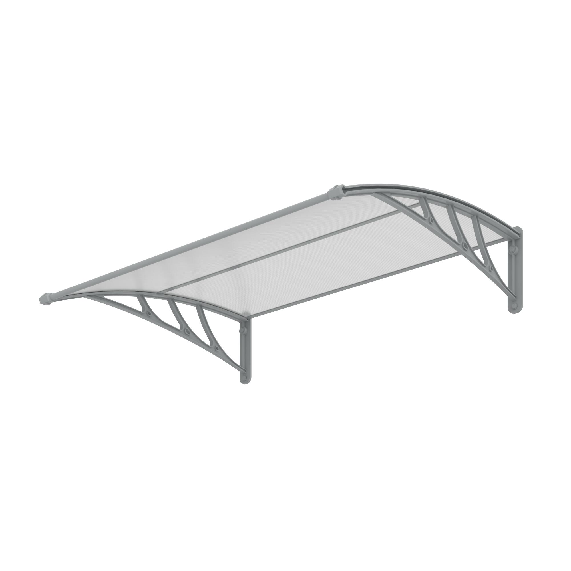 Auvent de porte d'entré résine gris Kano, l.120 x H.28.5 x P.100 cm - 2