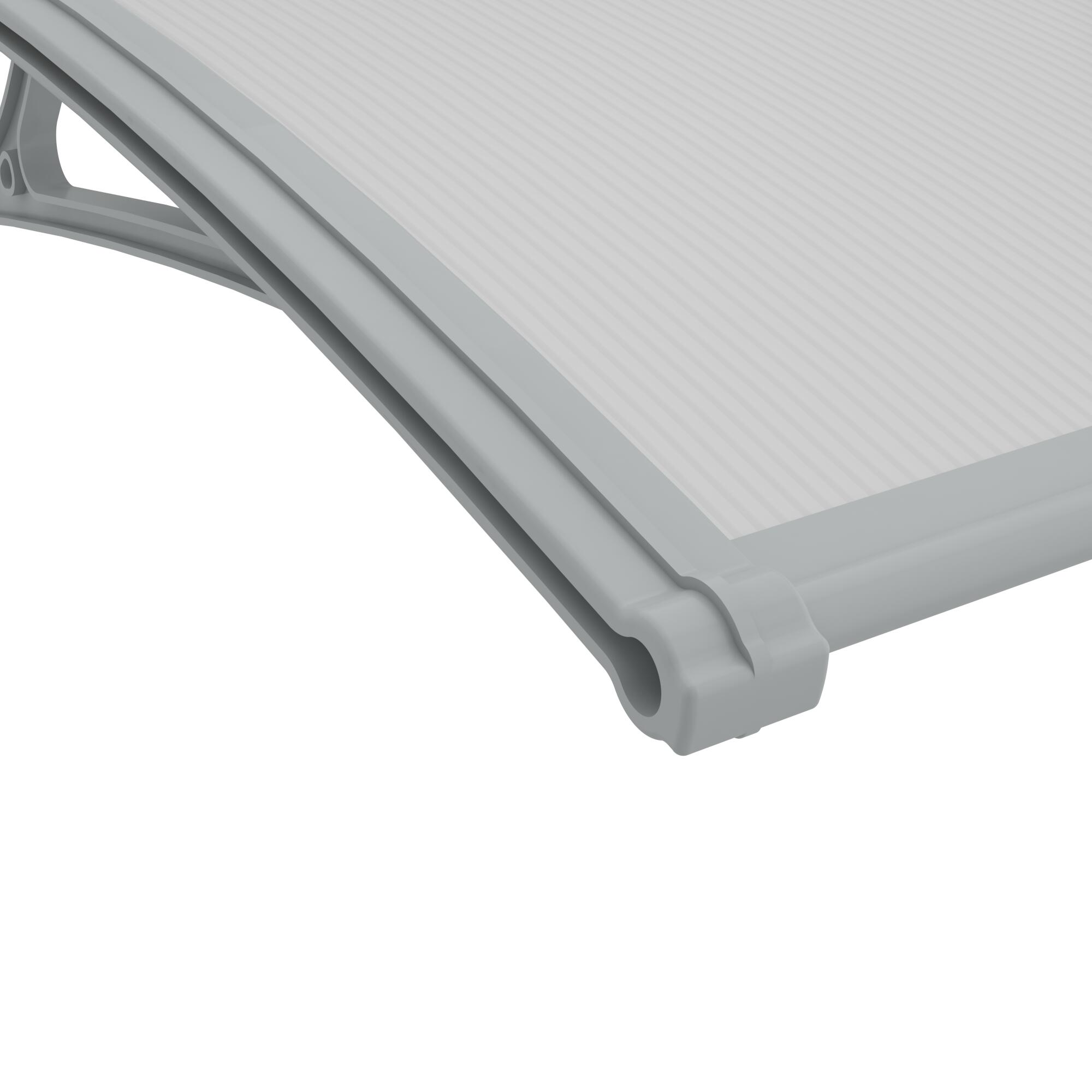 Auvent de porte d'entré résine gris Kano, l.120 x H.28.5 x P.100 cm - 3