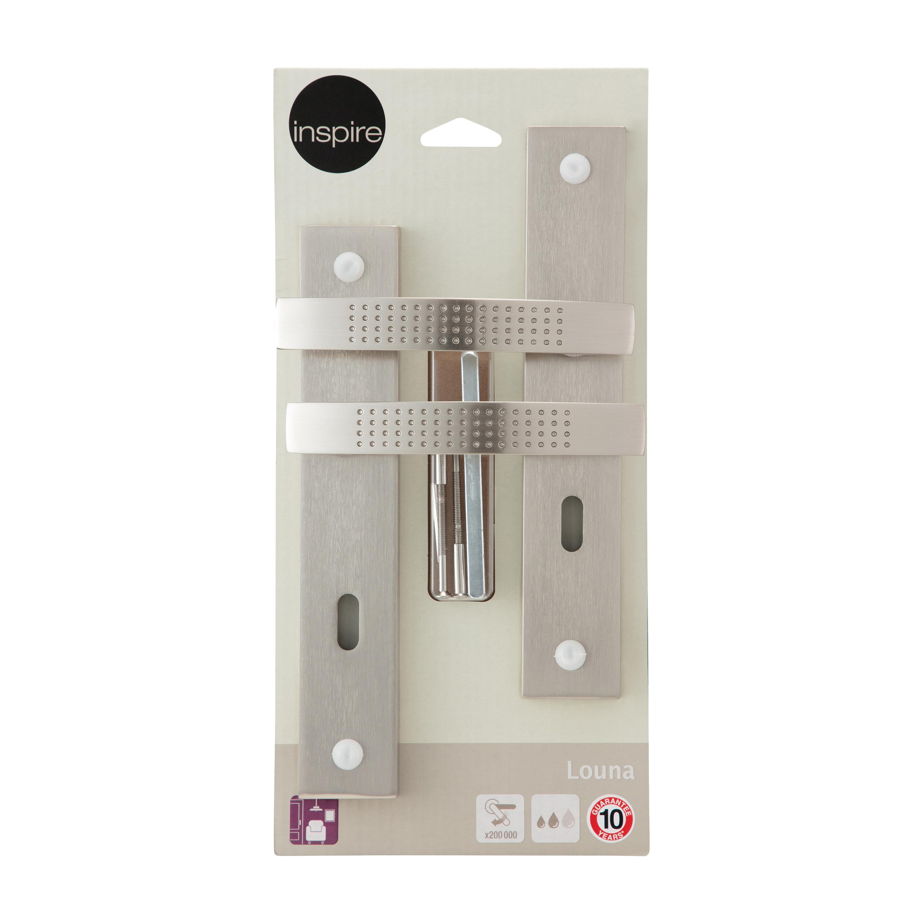 2 poignées sur plaque à clé Louna aluminium nickel brillant, entraxe 195 mm - 4