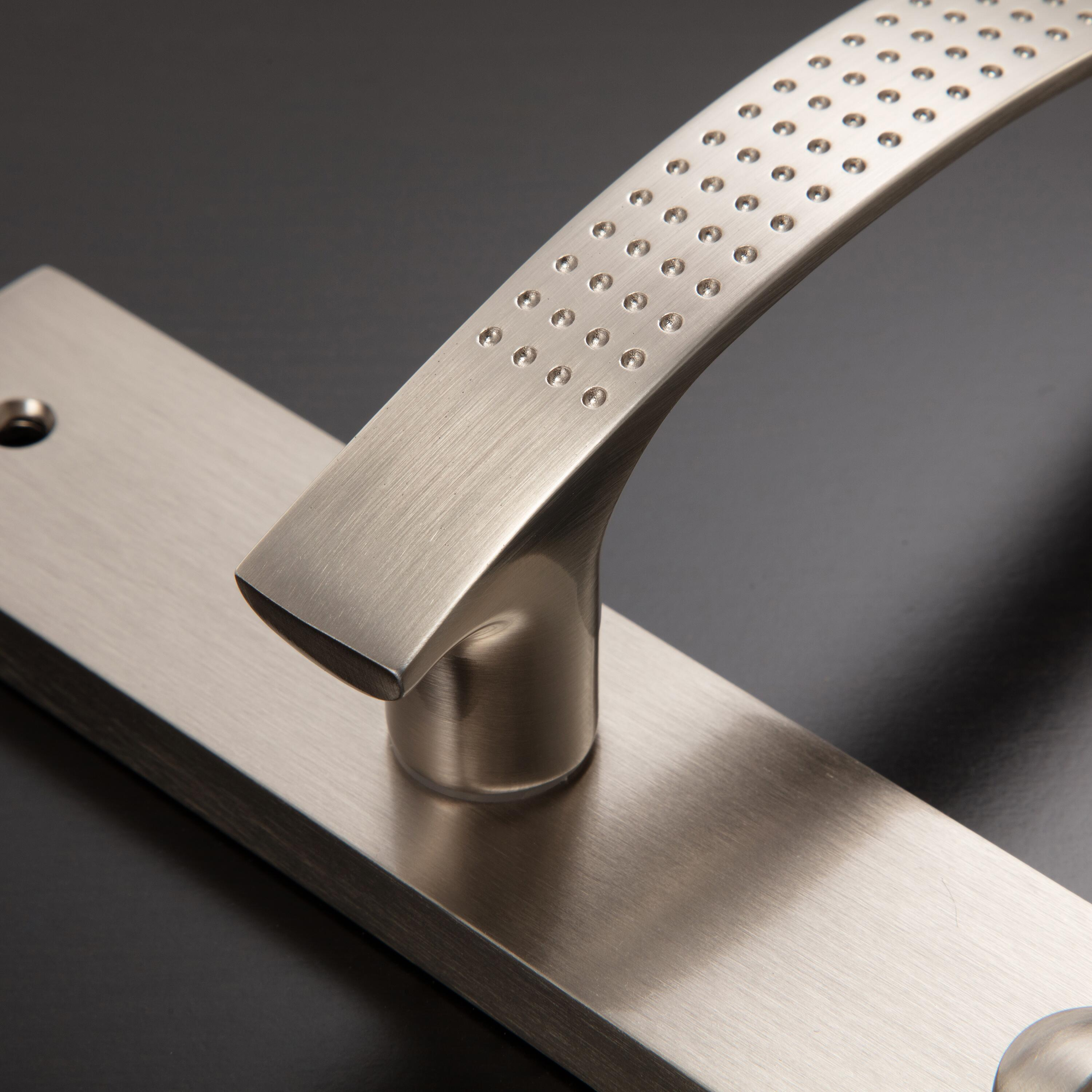 2 poignées sur plaque à condamnation Louna alu nickel brillant, entraxe 195 mm - 3