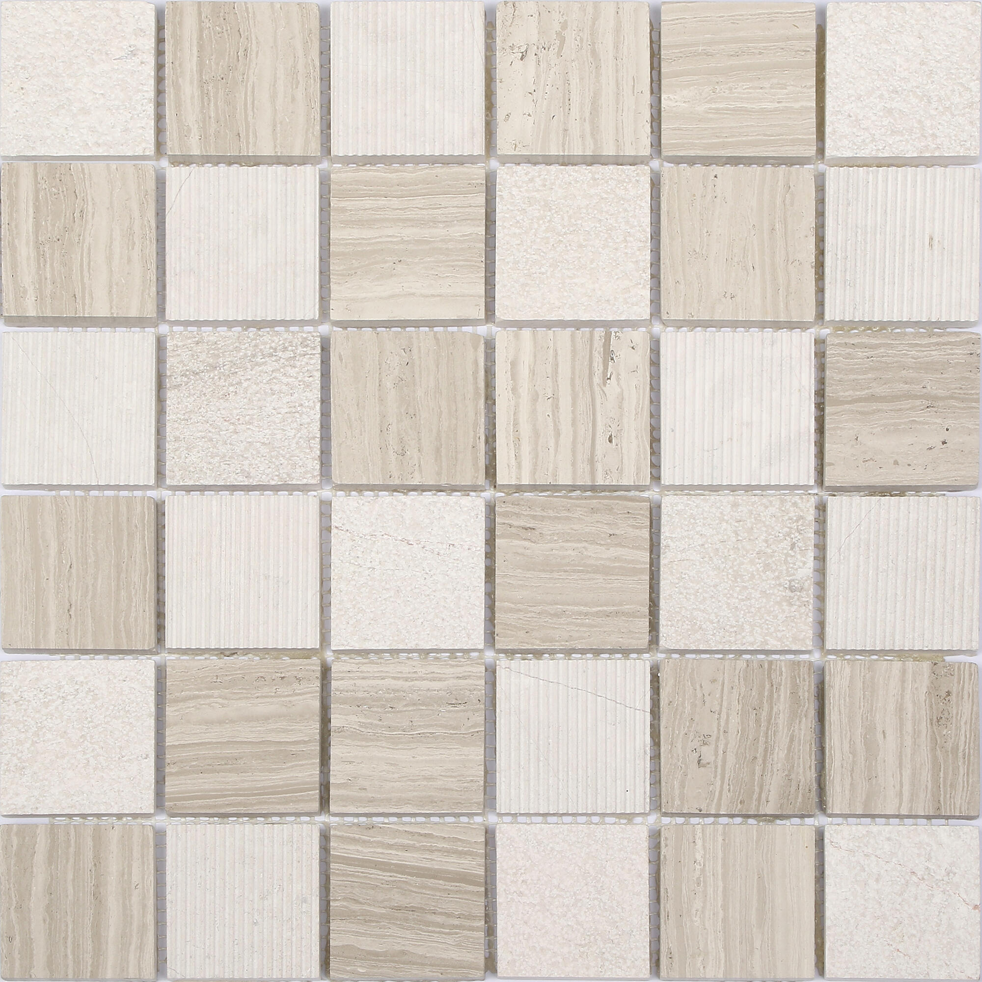 1 plaque de mosaïque Mino pierre effet marbre beige 30.5 x 30.5 cm ARTENS - 3