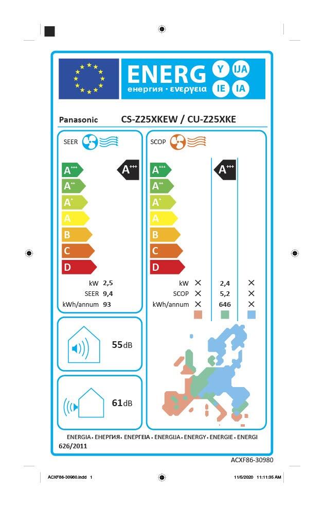 Condizionatore a muro monosplit inverter PANASONIC Etherea classe raffreddamento A+++, classe di riscaldamento A+++, bianco e trasparente - 6
