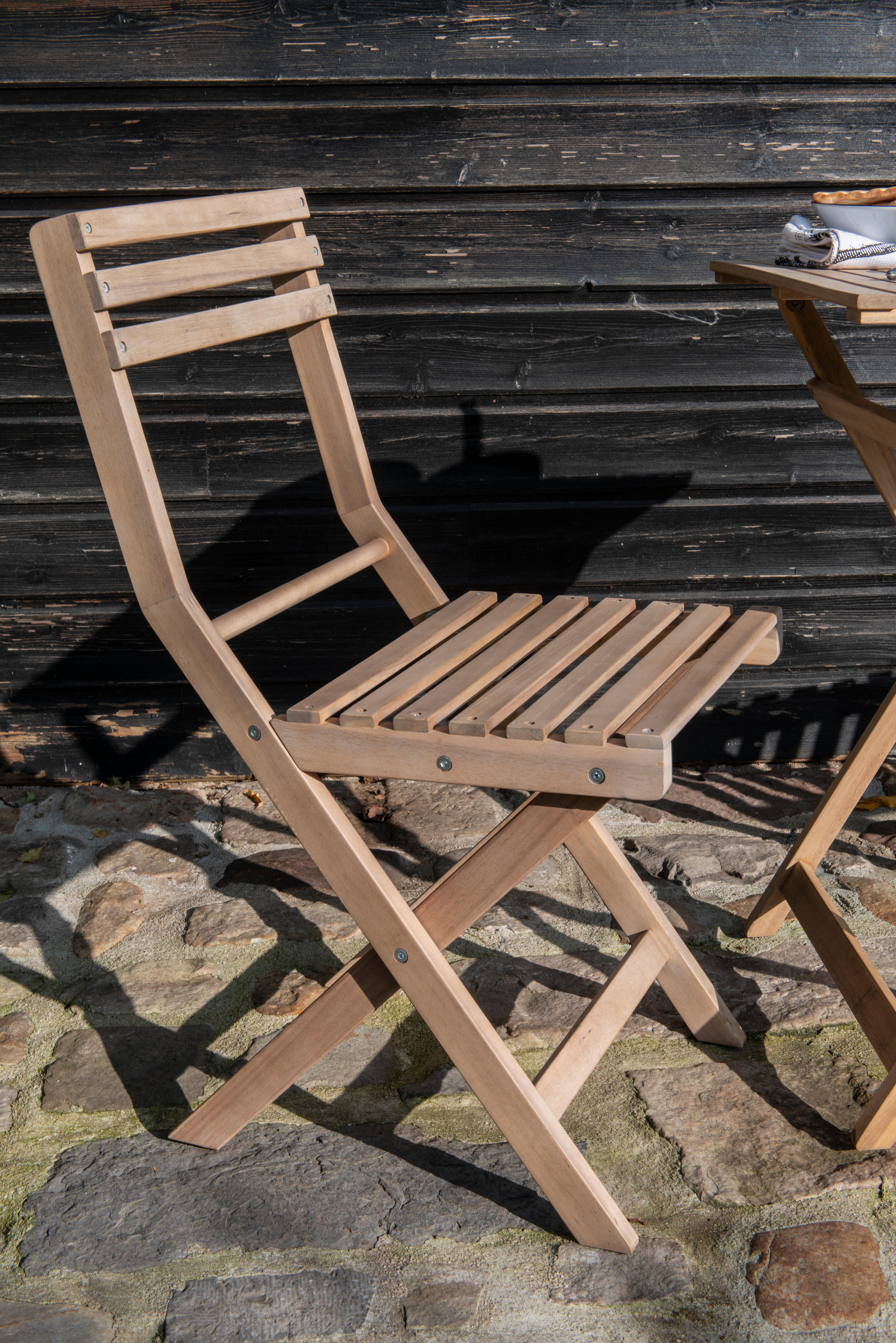 Set tavolo e sedie Solis NATERIAL in acacia beige per 2 persone - 7