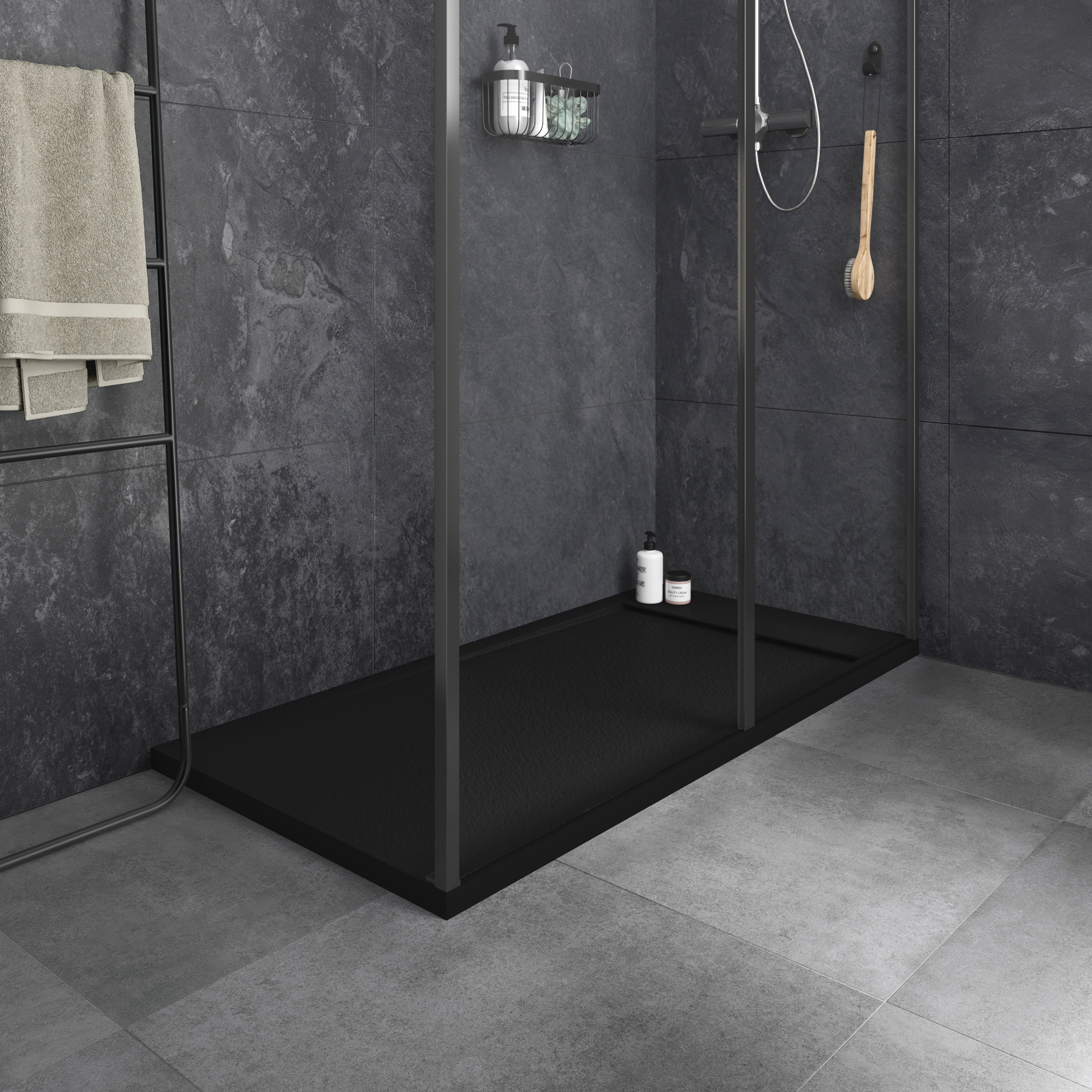 Base de duche SENSEA NEO CARGA MINERAL PRETA 140X70CM - 4