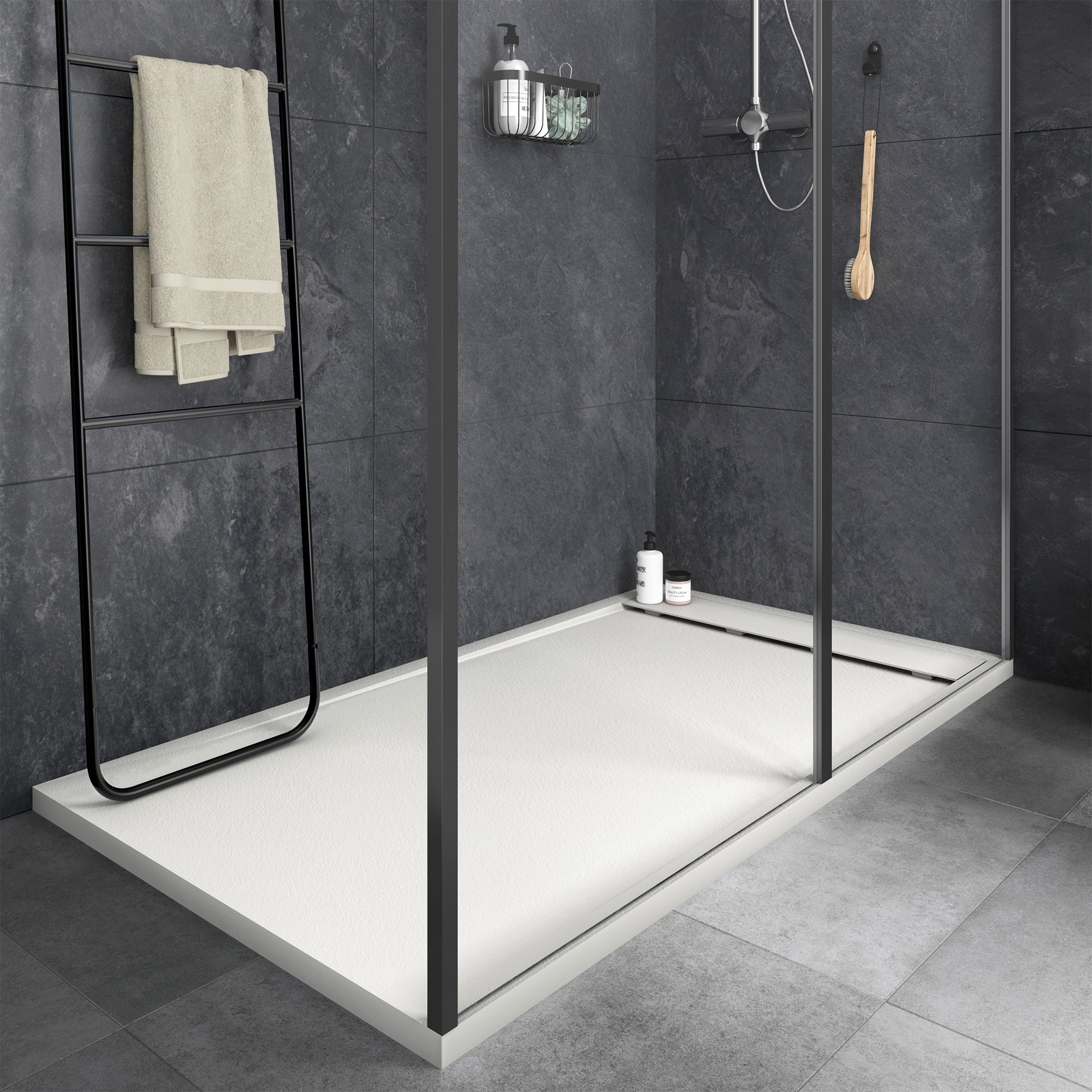 doporro Bac à douche 90x100 receveur de douche antiglisse rectangulaire blanc Lucia02AR 90x100x4 +Bonde AL01 doporro Bac à douche 90x100 receveur de douche antiglisse rectangulaire blanc Lucia02AR 90x100x4 +Bonde AL01